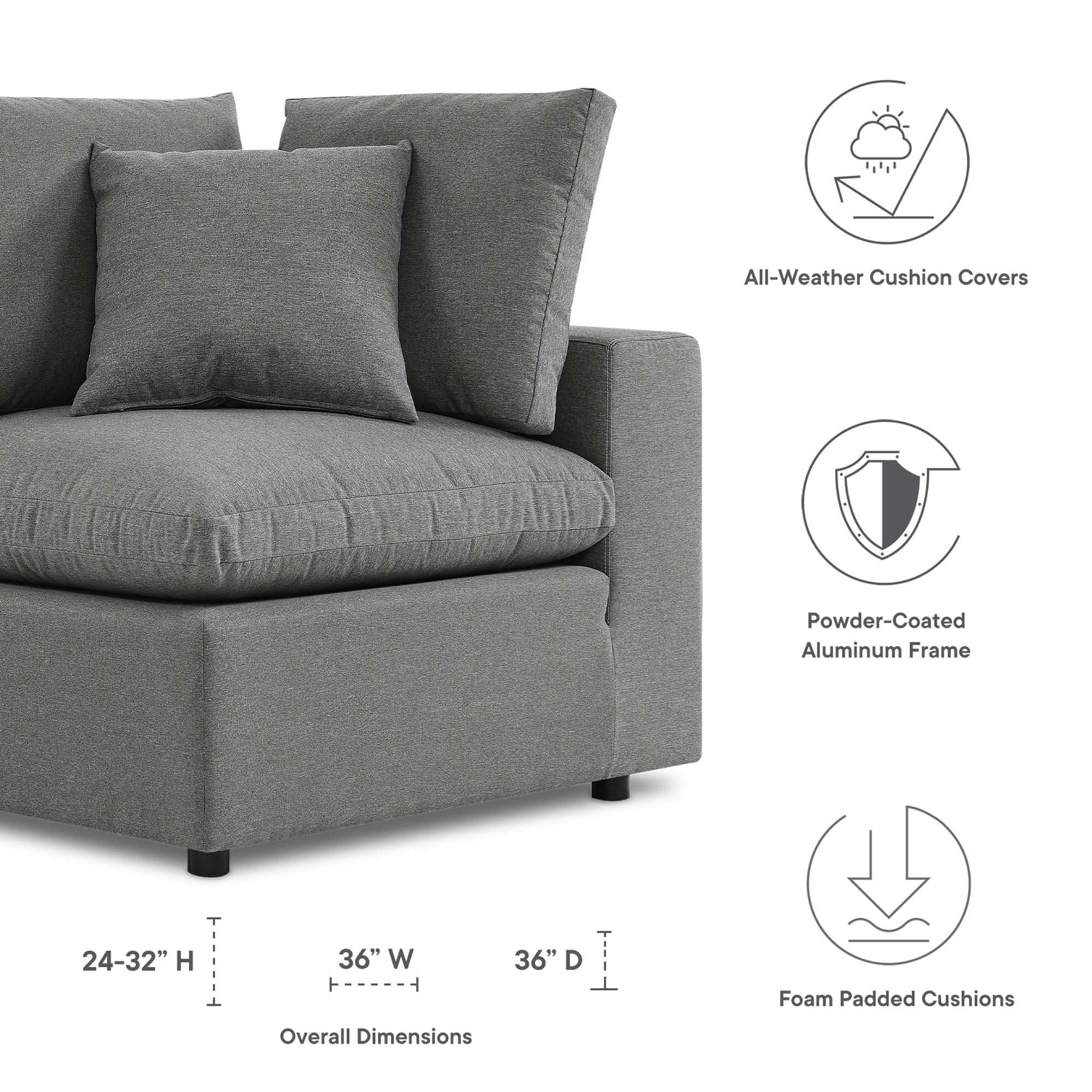 Commix Overstuffed Outdoor Patio Corner Chair by Modway - Best Buy Furniture