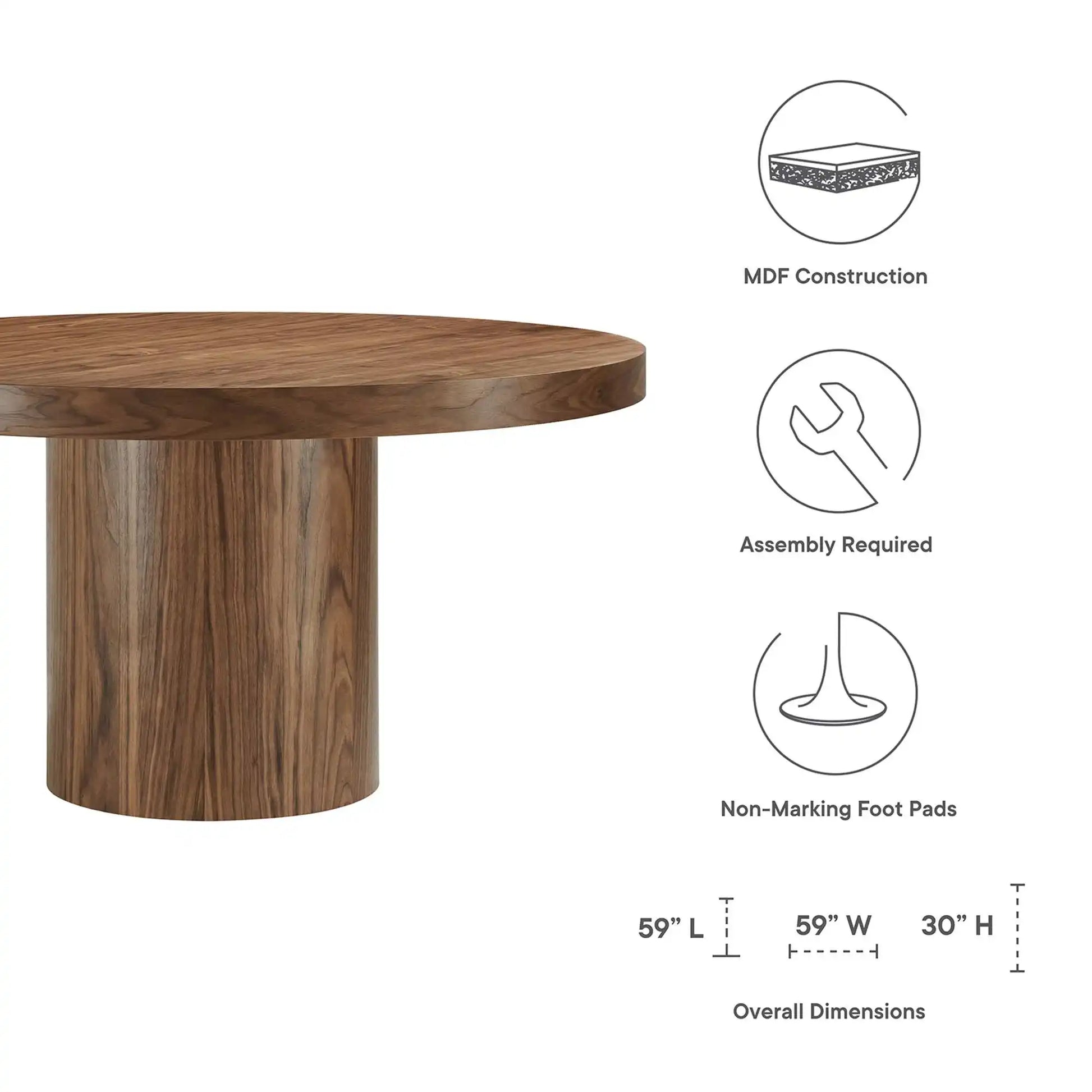 Gratify 60" Round Dining Table by Modway - Best Buy Furniture