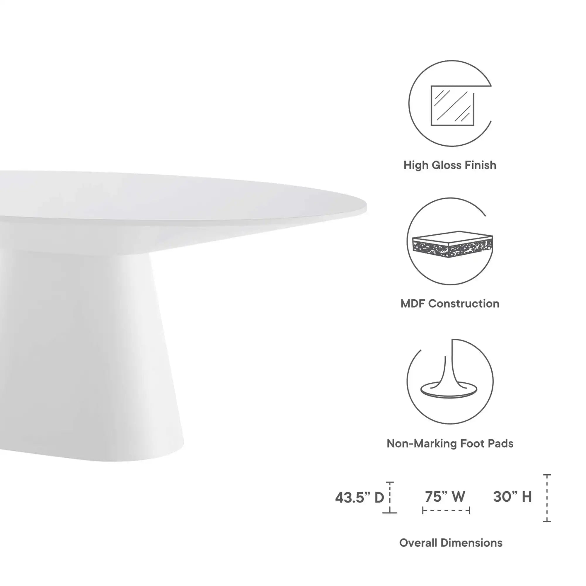 Provision 75" Oval Dining Table by Modway - Best Buy Furniture