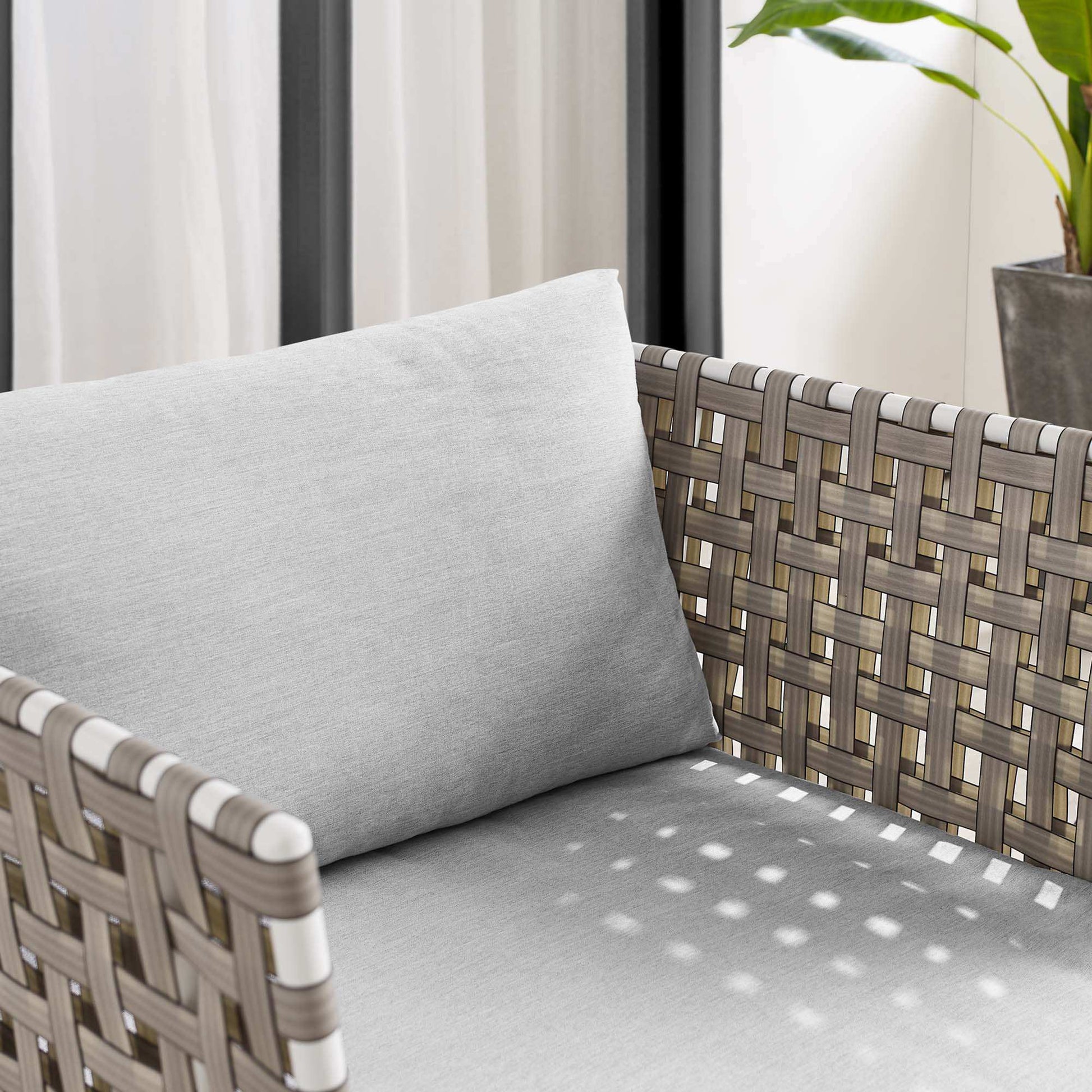 Harmony Sunbrella� Basket Weave Outdoor Patio Aluminum Armchair by Modway - Best Buy Furniture