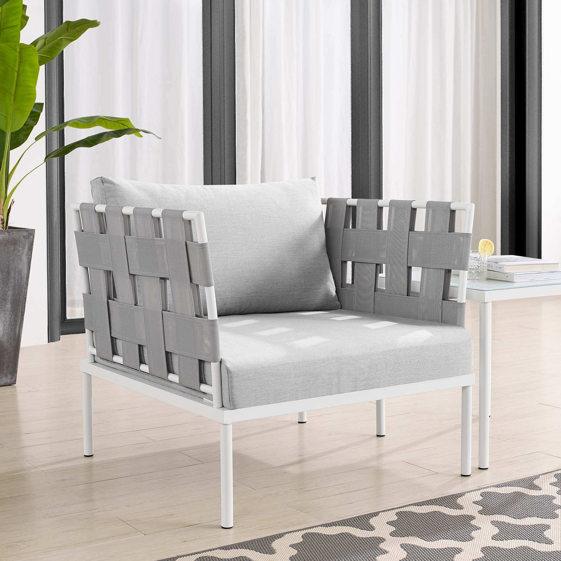 Harmony Sunbrella� Outdoor Patio Aluminum Armchair by Modway - Best Buy Furniture