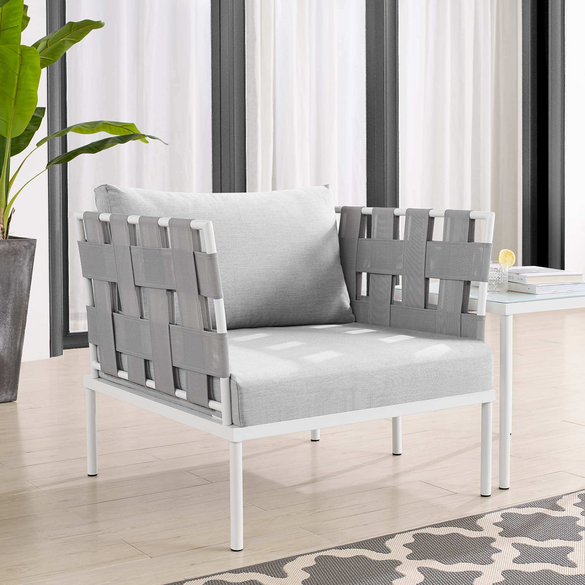 Harmony Sunbrella� Outdoor Patio Aluminum Armchair by Modway - Best Buy Furniture