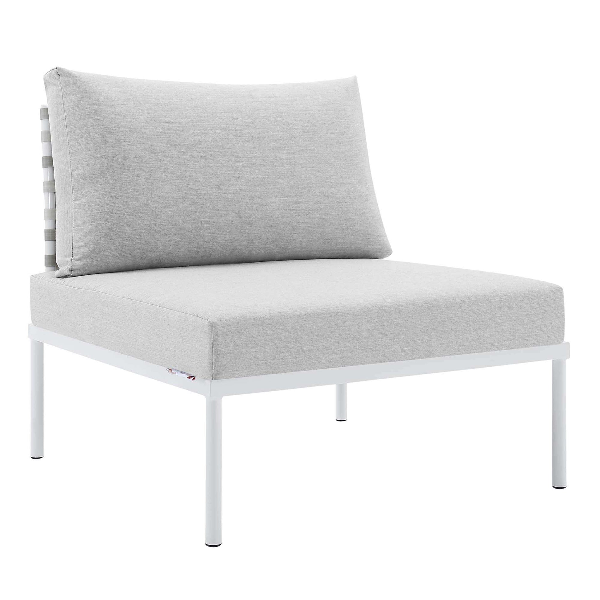 Harmony Sunbrella� Basket Weave Outdoor Patio Aluminum Armless Chair by Modway - Best Buy Furniture