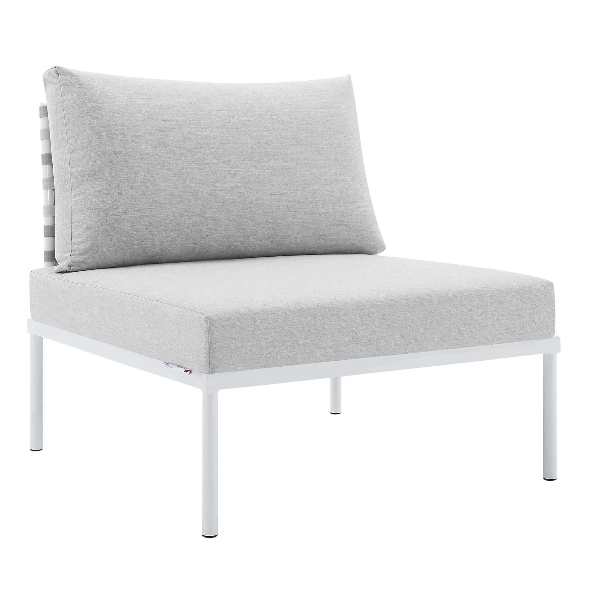 Harmony Sunbrella� Basket Weave Outdoor Patio Aluminum Armless Chair by Modway - Best Buy Furniture
