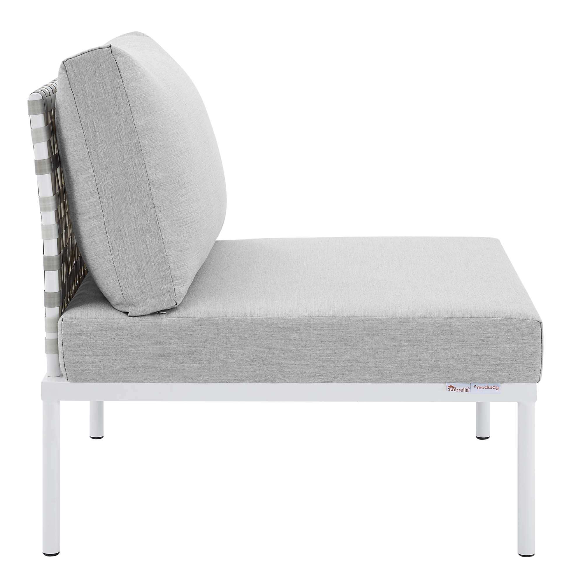 Harmony Sunbrella� Basket Weave Outdoor Patio Aluminum Armless Chair by Modway - Best Buy Furniture