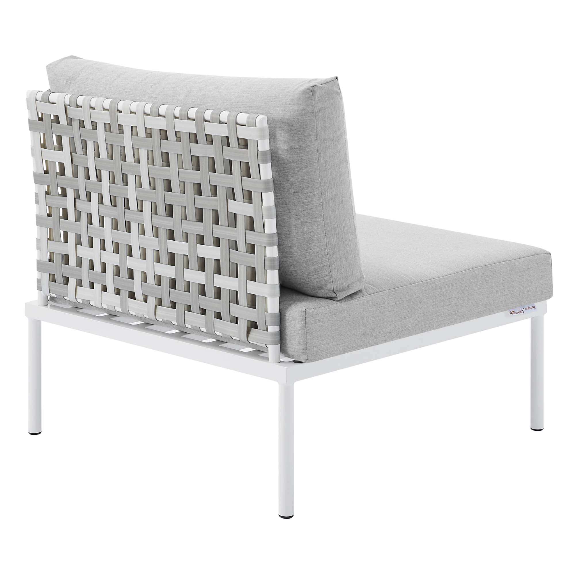 Harmony Sunbrella� Basket Weave Outdoor Patio Aluminum Armless Chair by Modway - Best Buy Furniture