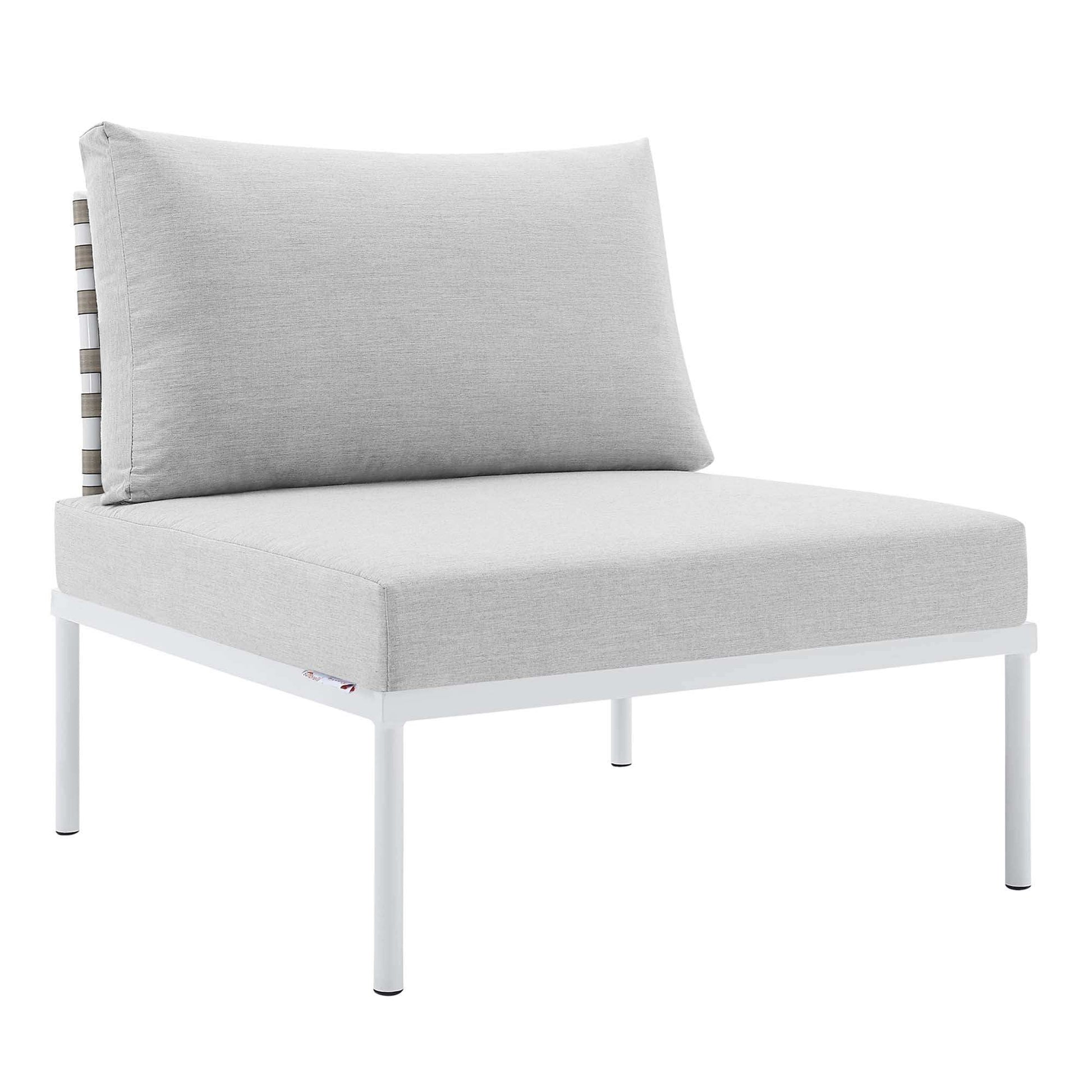 Harmony Sunbrella� Basket Weave Outdoor Patio Aluminum Armless Chair by Modway - Best Buy Furniture