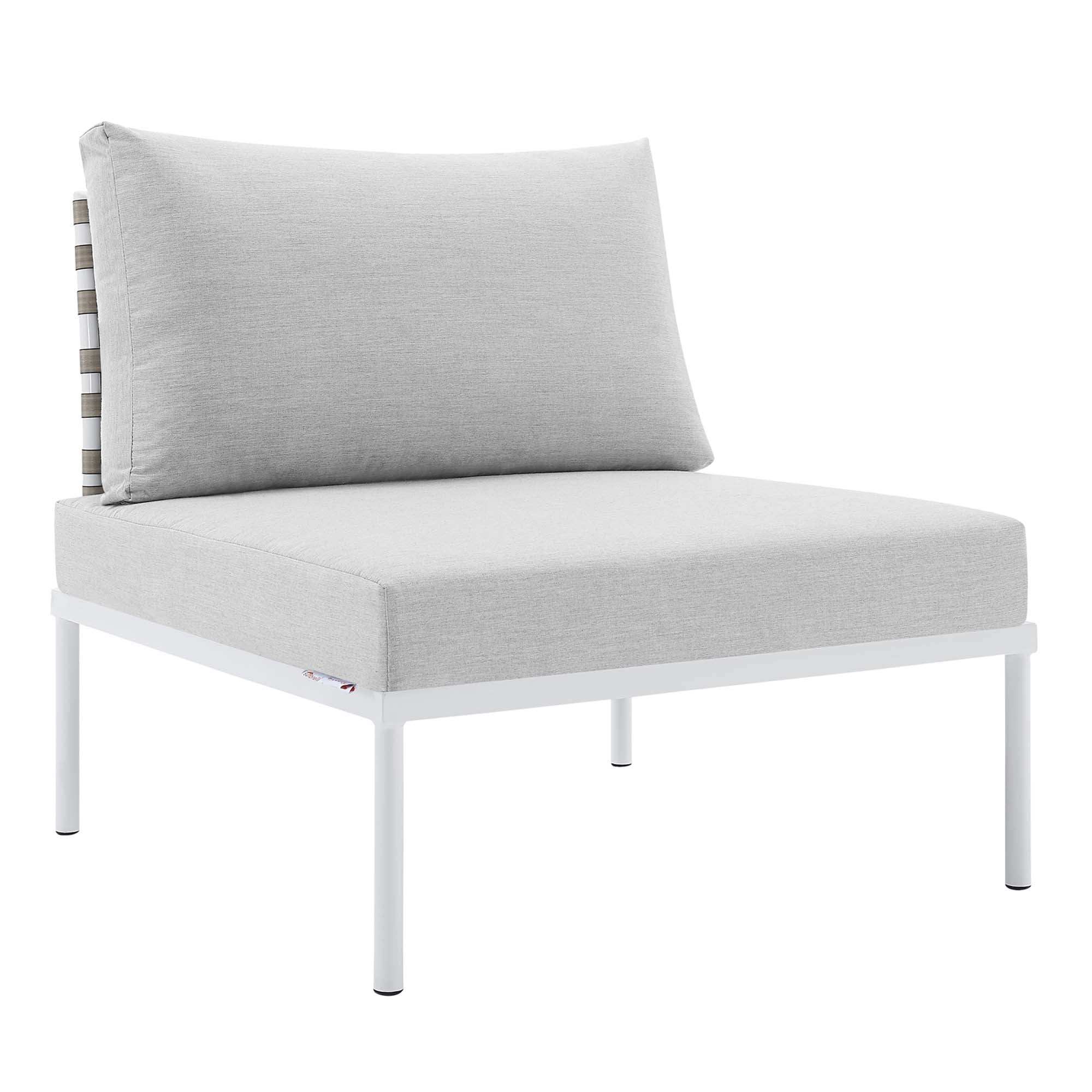 Harmony Sunbrella� Basket Weave Outdoor Patio Aluminum Armless Chair by Modway - Best Buy Furniture