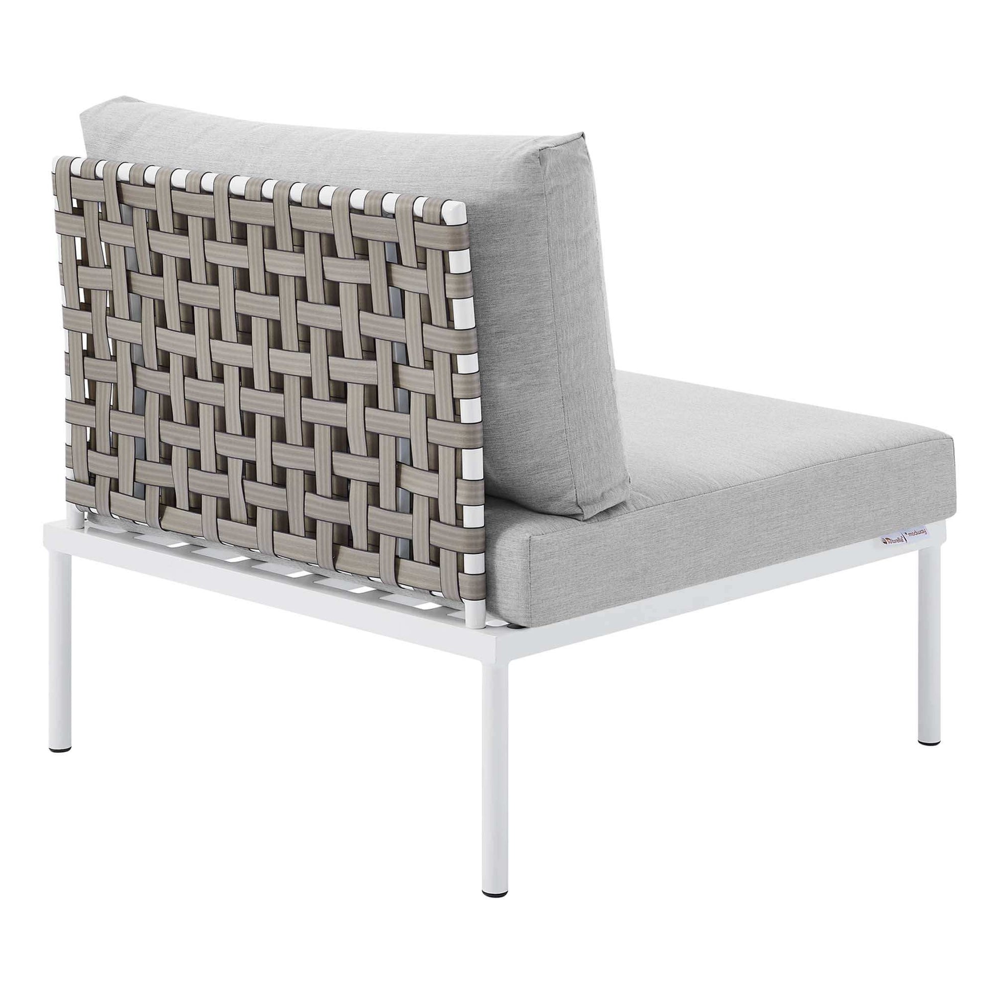 Harmony Sunbrella� Basket Weave Outdoor Patio Aluminum Armless Chair by Modway - Best Buy Furniture