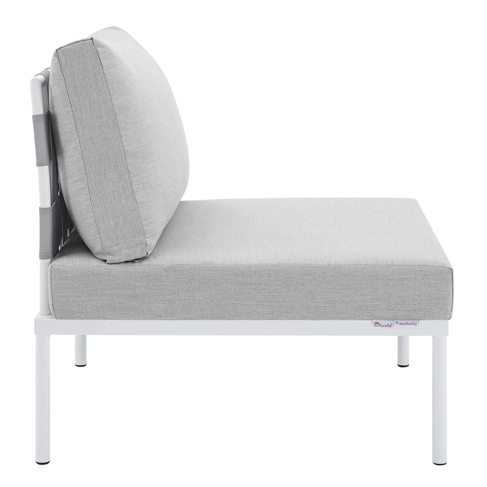 Harmony Sunbrella� Outdoor Patio Aluminum Armless Chair by Modway - Best Buy Furniture