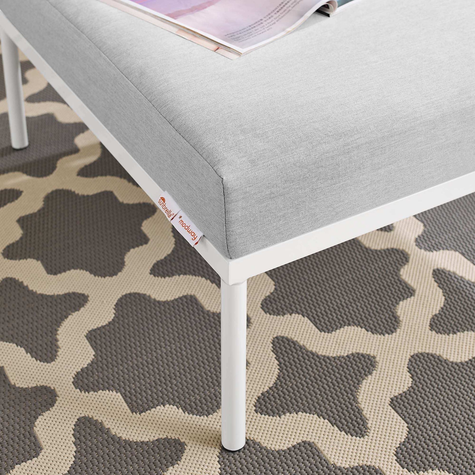 Harmony Sunbrella� Outdoor Patio Aluminum Ottoman by Modway - Best Buy Furniture