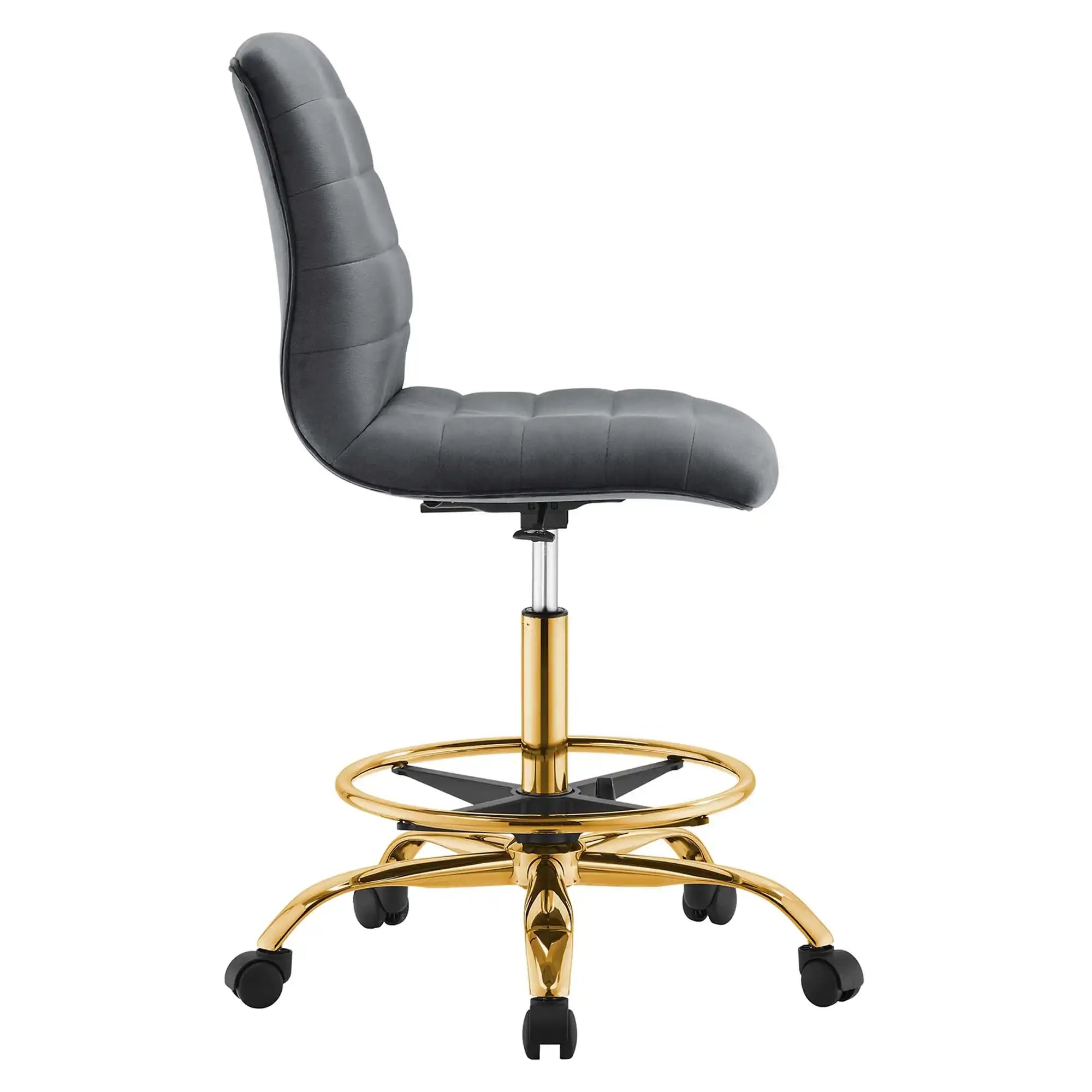 Ripple Armless Performance Velvet Drafting Chair by Modway - Best Buy Furniture