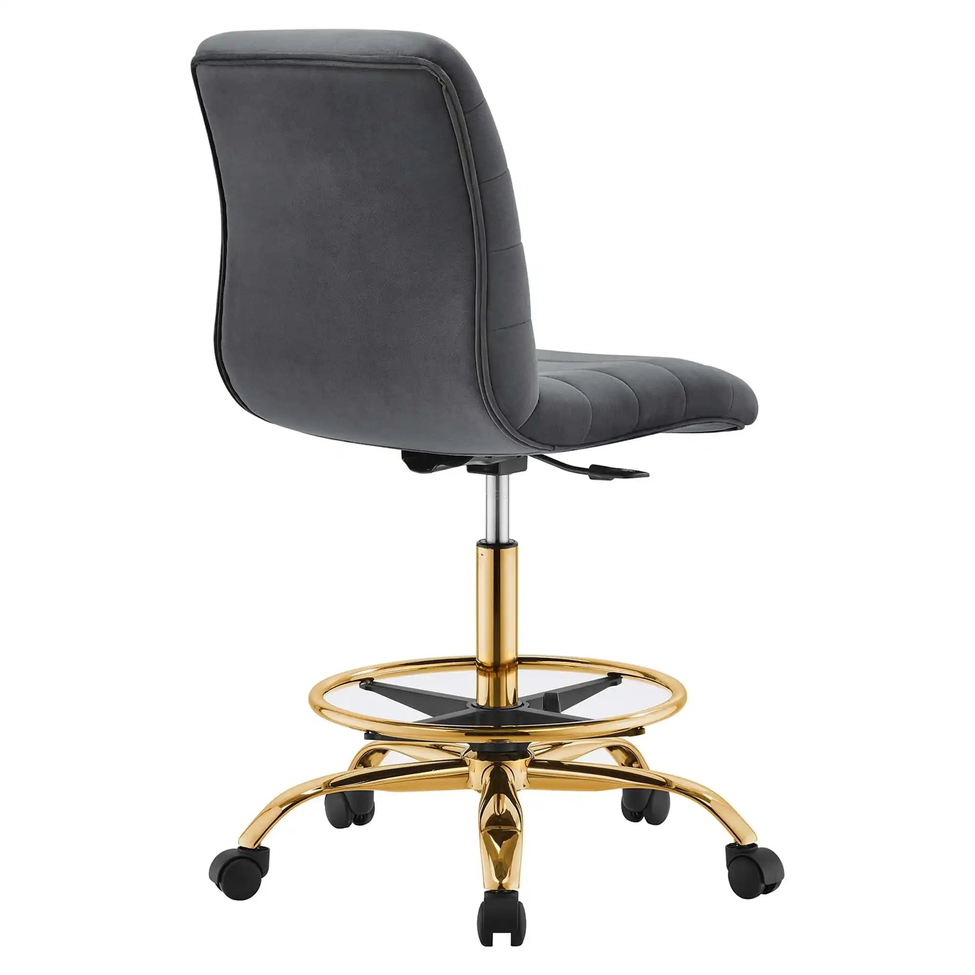 Ripple Armless Performance Velvet Drafting Chair by Modway - Best Buy Furniture