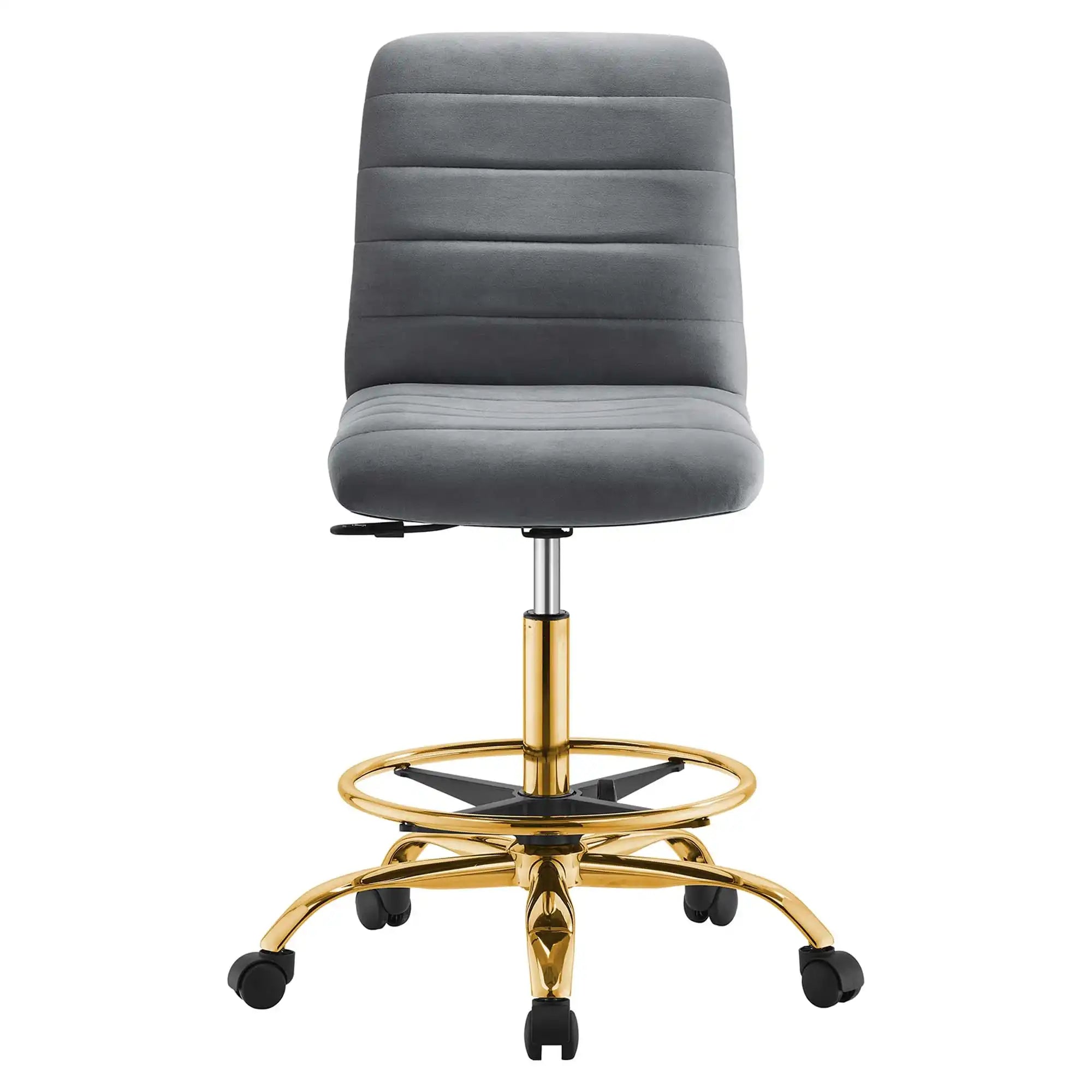 Ripple Armless Performance Velvet Drafting Chair by Modway - Best Buy Furniture
