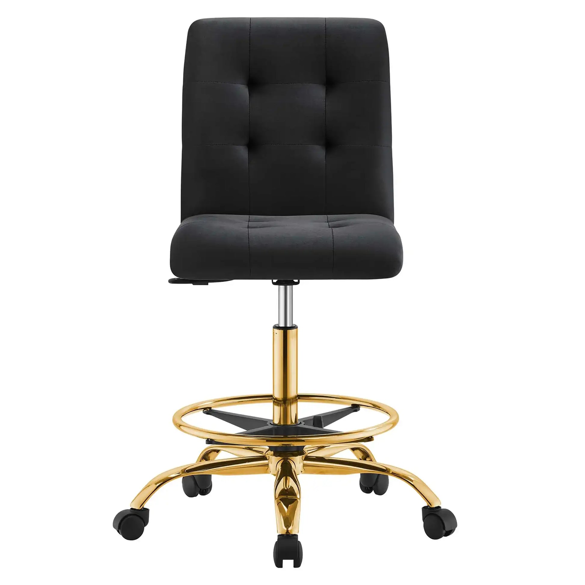 Prim Armless Performance Velvet Drafting Chair by Modway - Best Buy Furniture