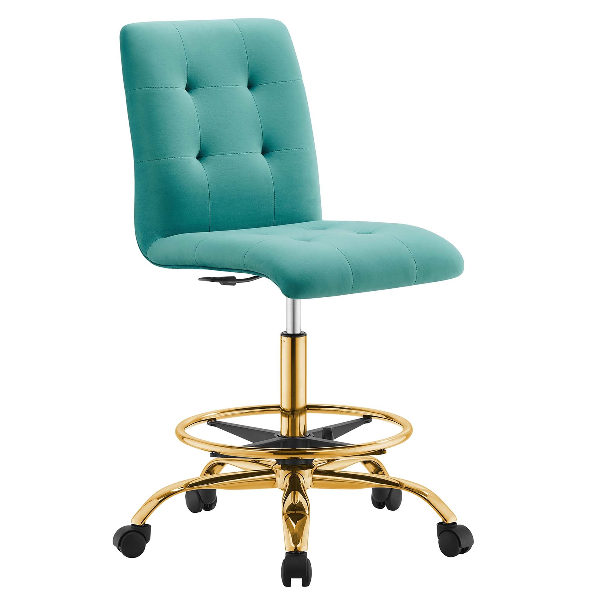 Prim Armless Performance Velvet Drafting Chair by Modway - Best Buy Furniture
