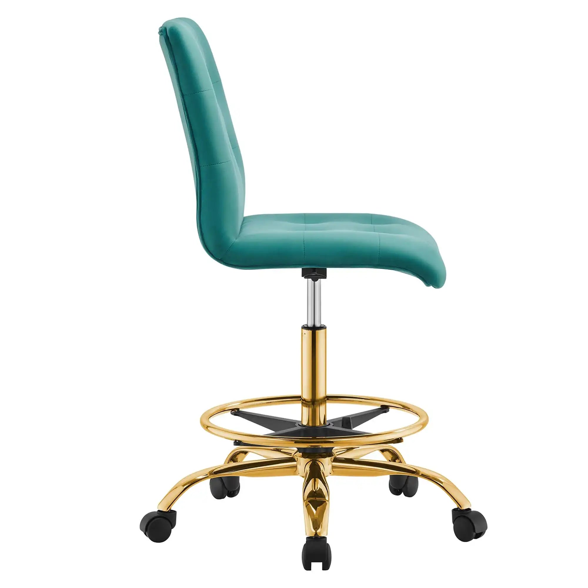 Prim Armless Performance Velvet Drafting Chair by Modway - Best Buy Furniture