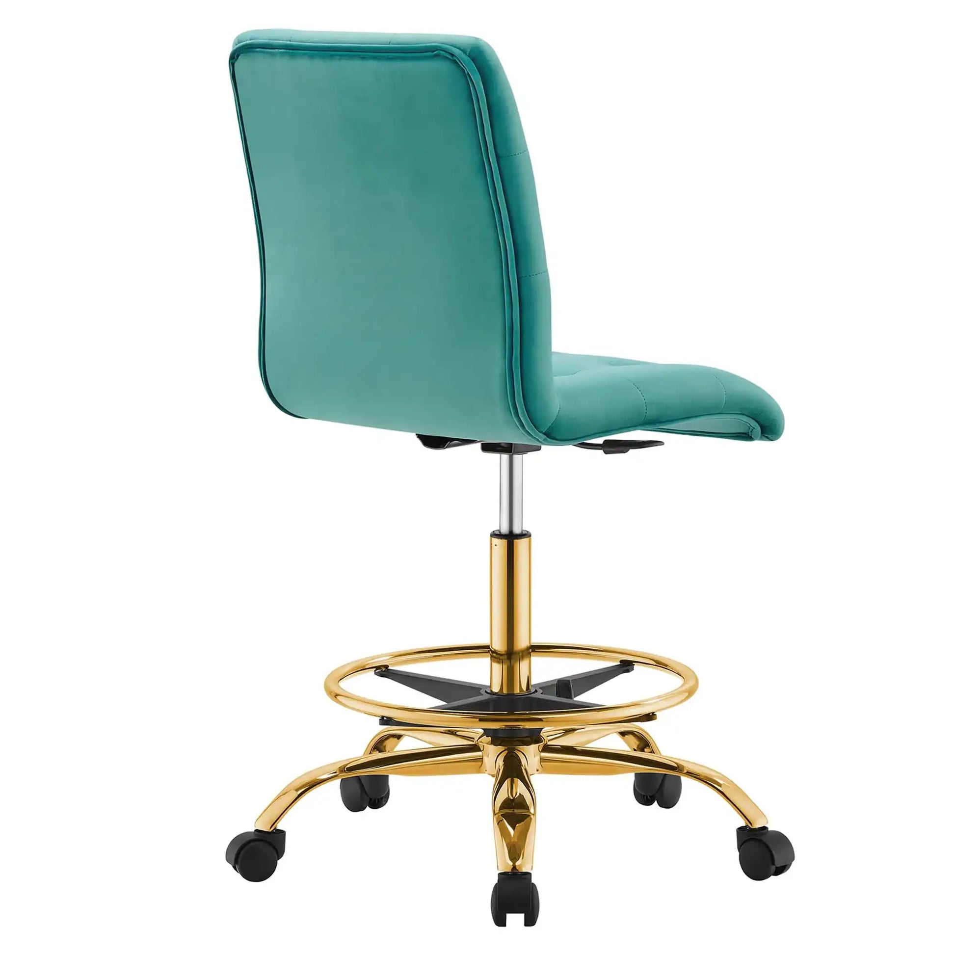 Prim Armless Performance Velvet Drafting Chair by Modway - Best Buy Furniture