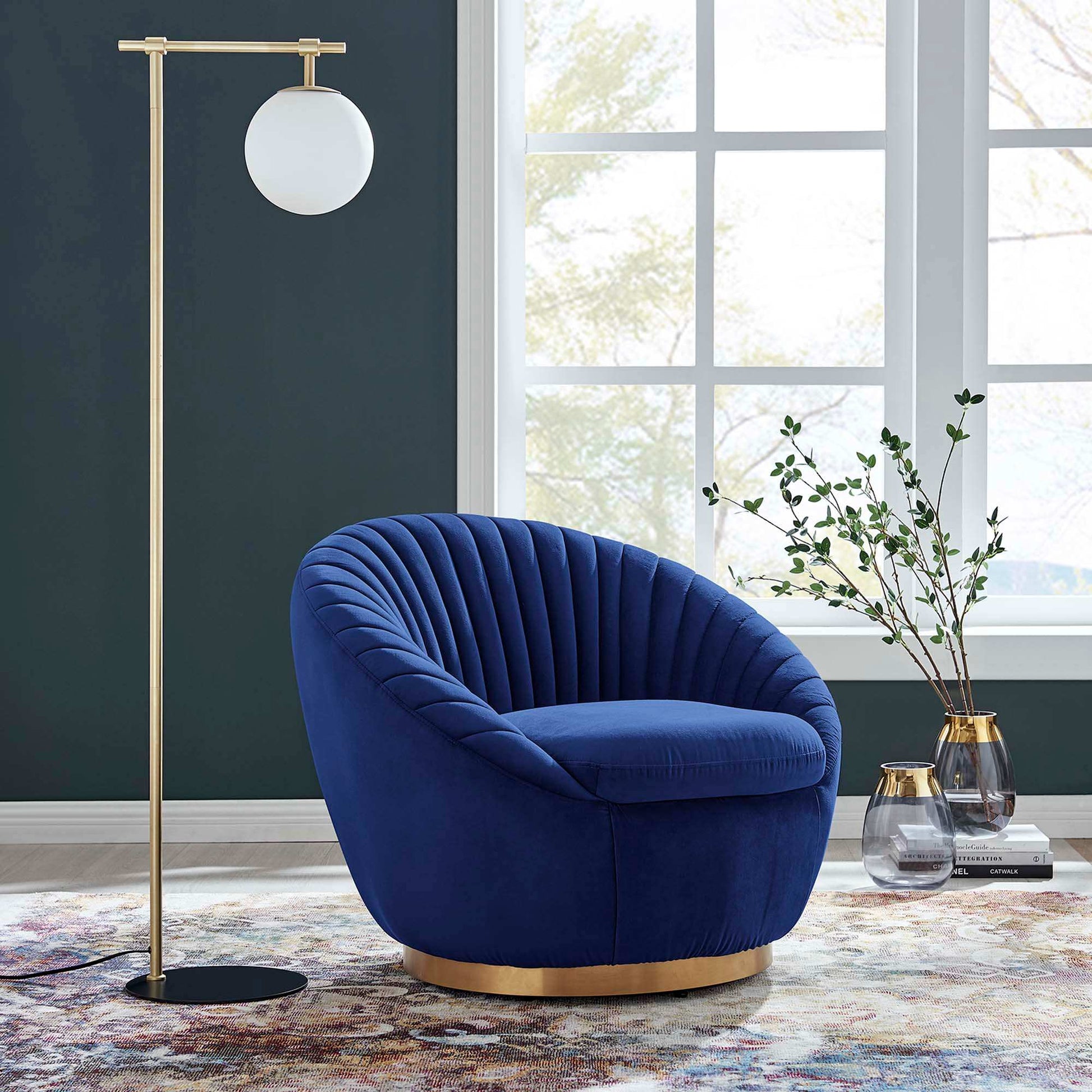 Whirr Tufted Performance Velvet Swivel Chair - Best Buy Furniture