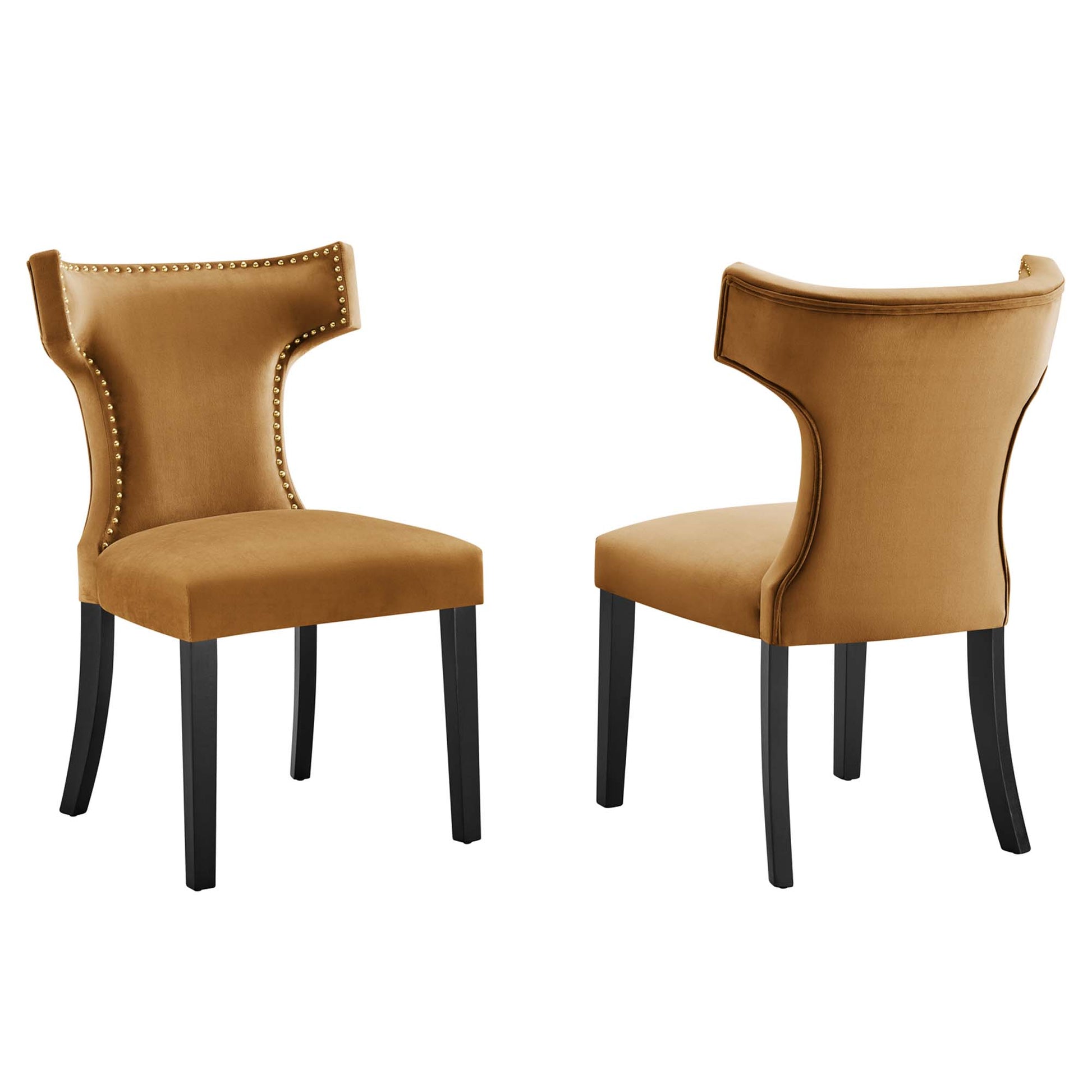 Curve Performance Velvet Dining Chairs Set of 2 by Modway - Best Buy Furniture