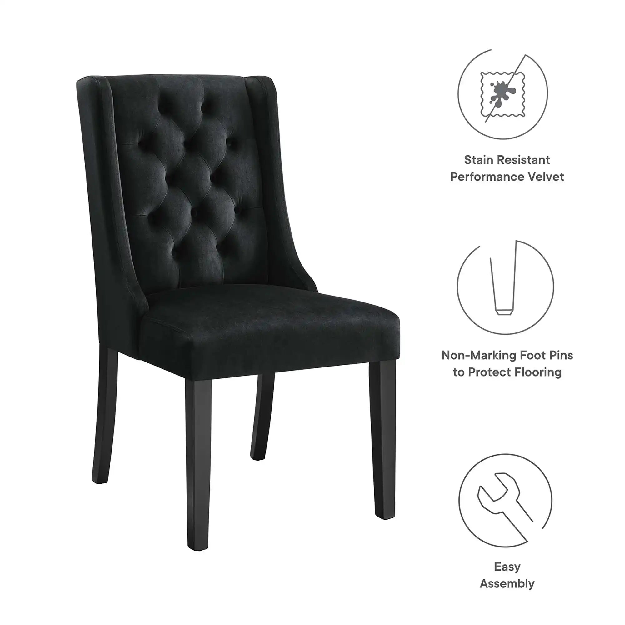Baronet Performance Velvet Dining Chairs Set of 2 by Modway - Best Buy Furniture