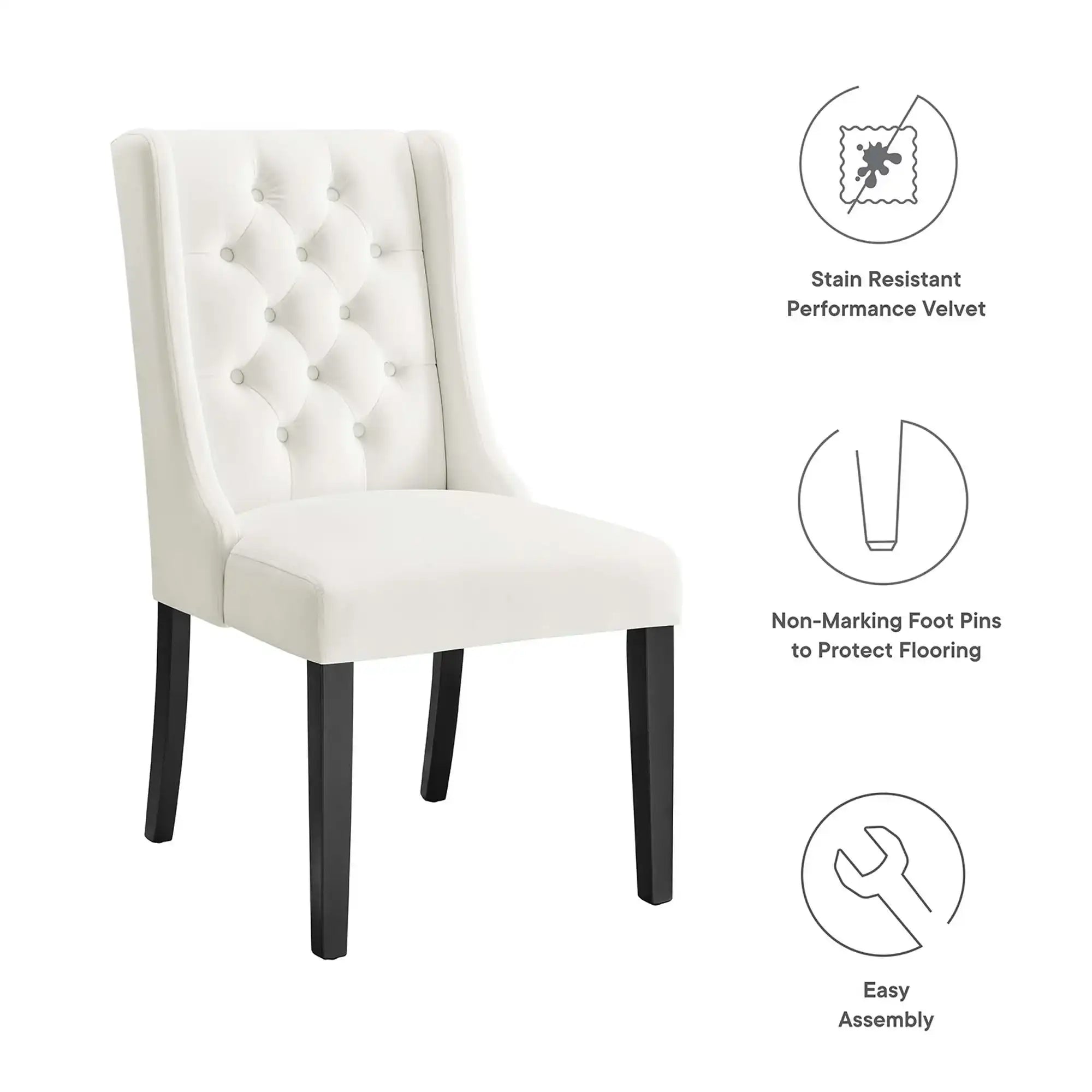 Baronet Performance Velvet Dining Chairs Set of 2 by Modway - Best Buy Furniture