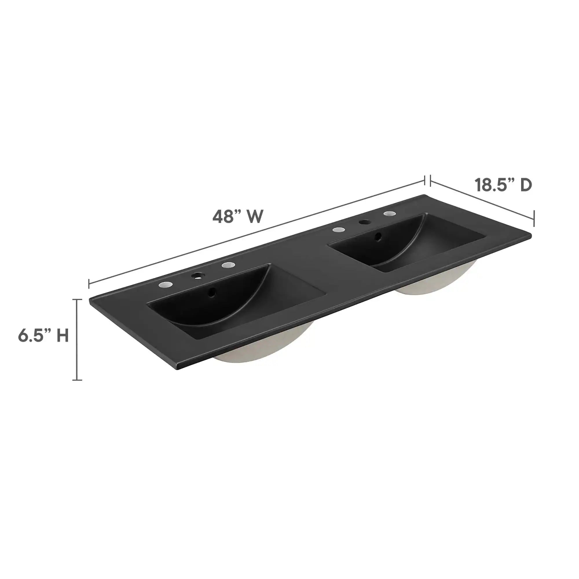 Cayman 48" Double Basin Bathroom Sink by Modway - Best Buy Furniture