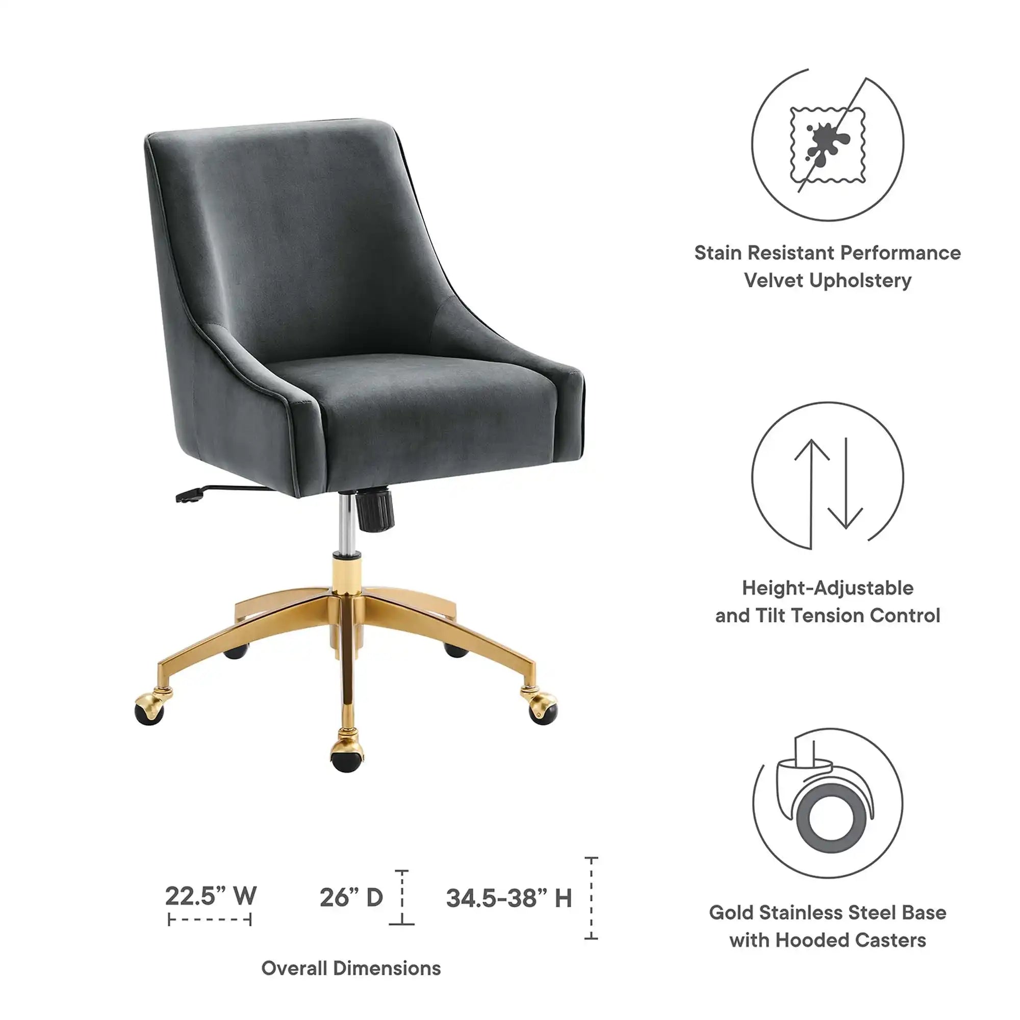 Discern Performance Velvet Office Chair by Modway - Best Buy Furniture