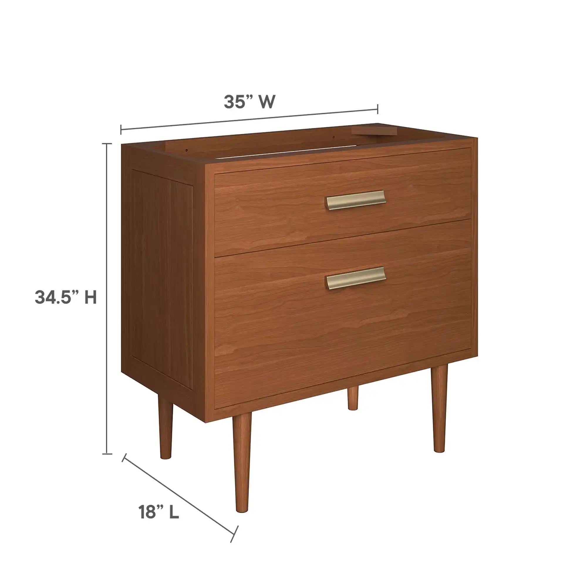 Cassia 36" Teak Wood Bathroom Vanity Cabinet (Sink Basin Not Included) by Modway - Best Buy Furniture