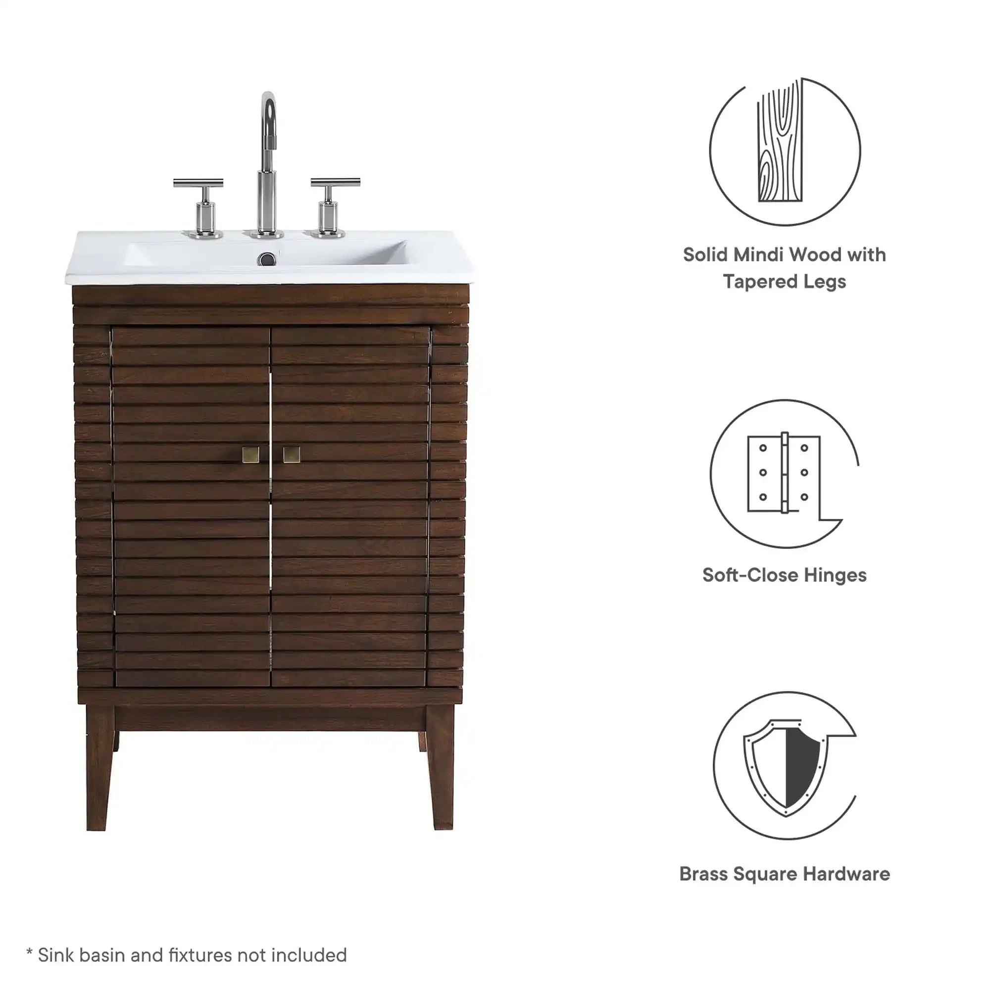 Ledger 24" Wood Bathroom Vanity Cabinet (Sink Basin Not Included) by Modway - Best Buy Furniture