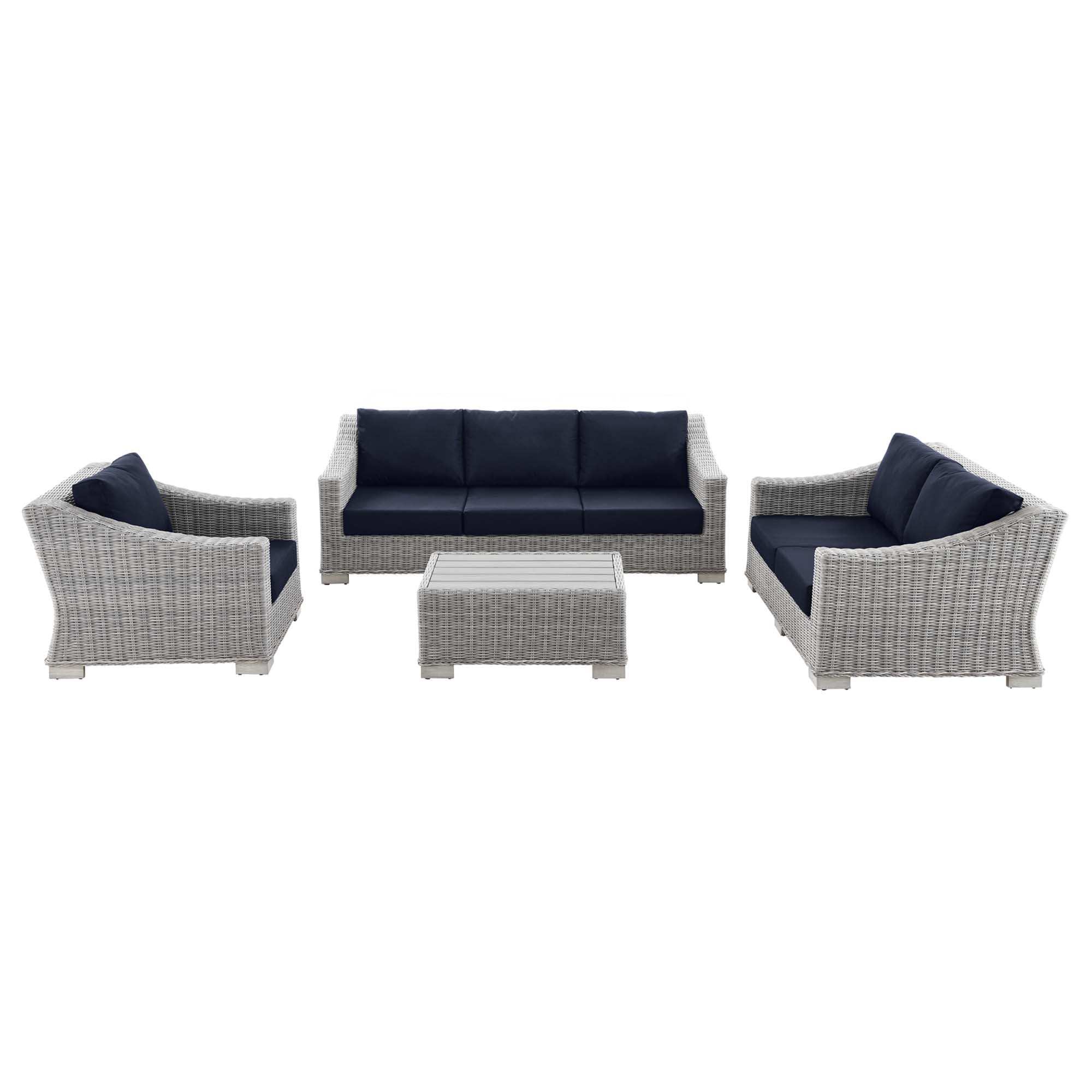 Conway 4-Piece Outdoor Patio Wicker Rattan Furniture Set by Modway - Best Buy Furniture