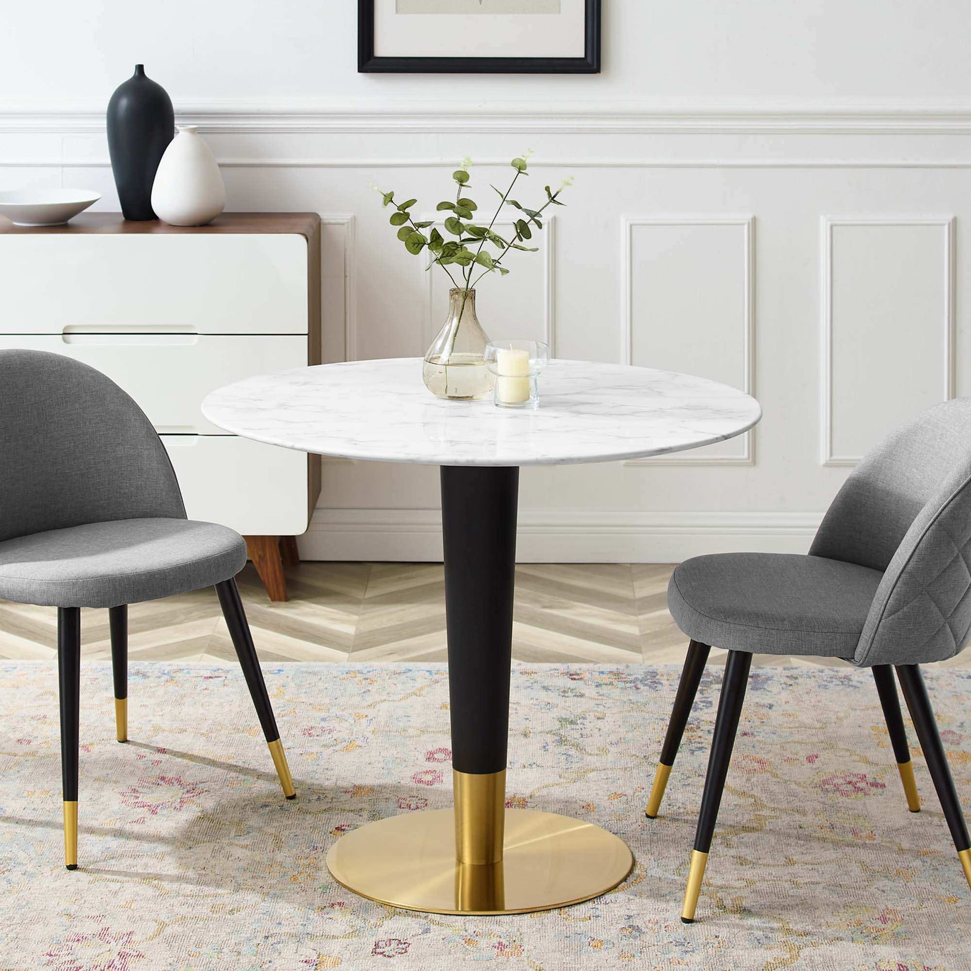 Zinque 36" Artificial Marble Dining Table by Modway - Best Buy Furniture