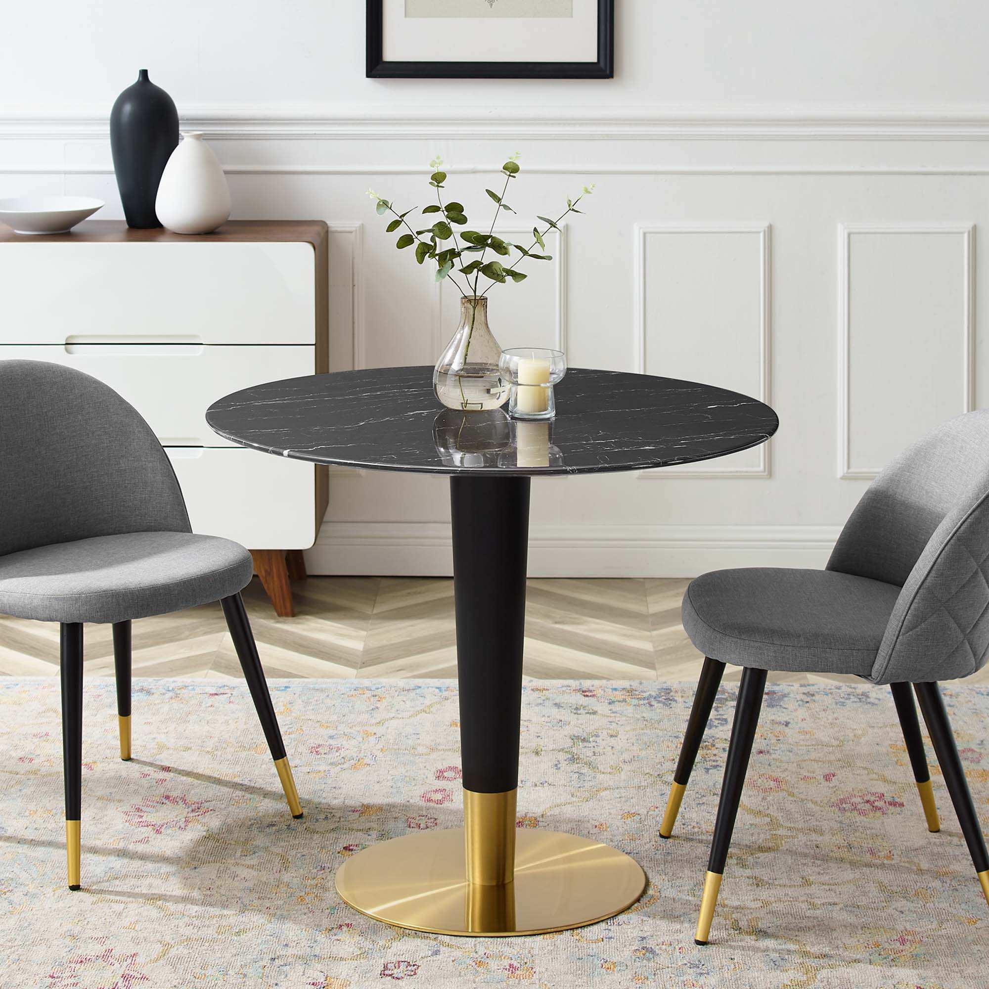 Zinque 36" Artificial Marble Dining Table by Modway - Best Buy Furniture