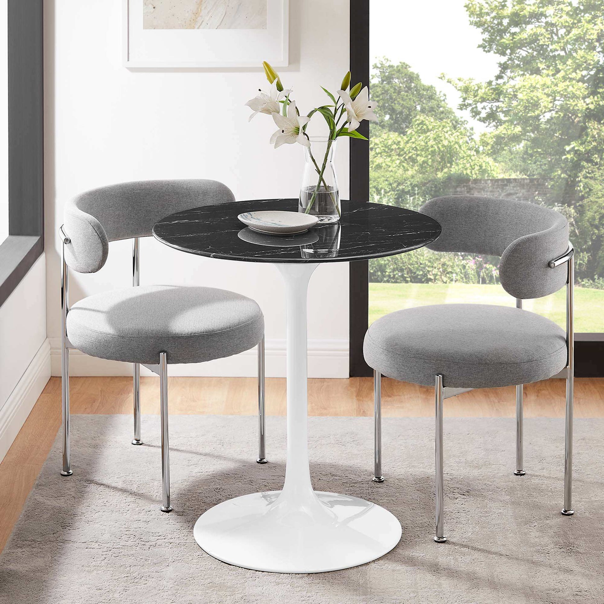 Lippa 28" Round Faux Marble Dining Table by Modway - Best Buy Furniture