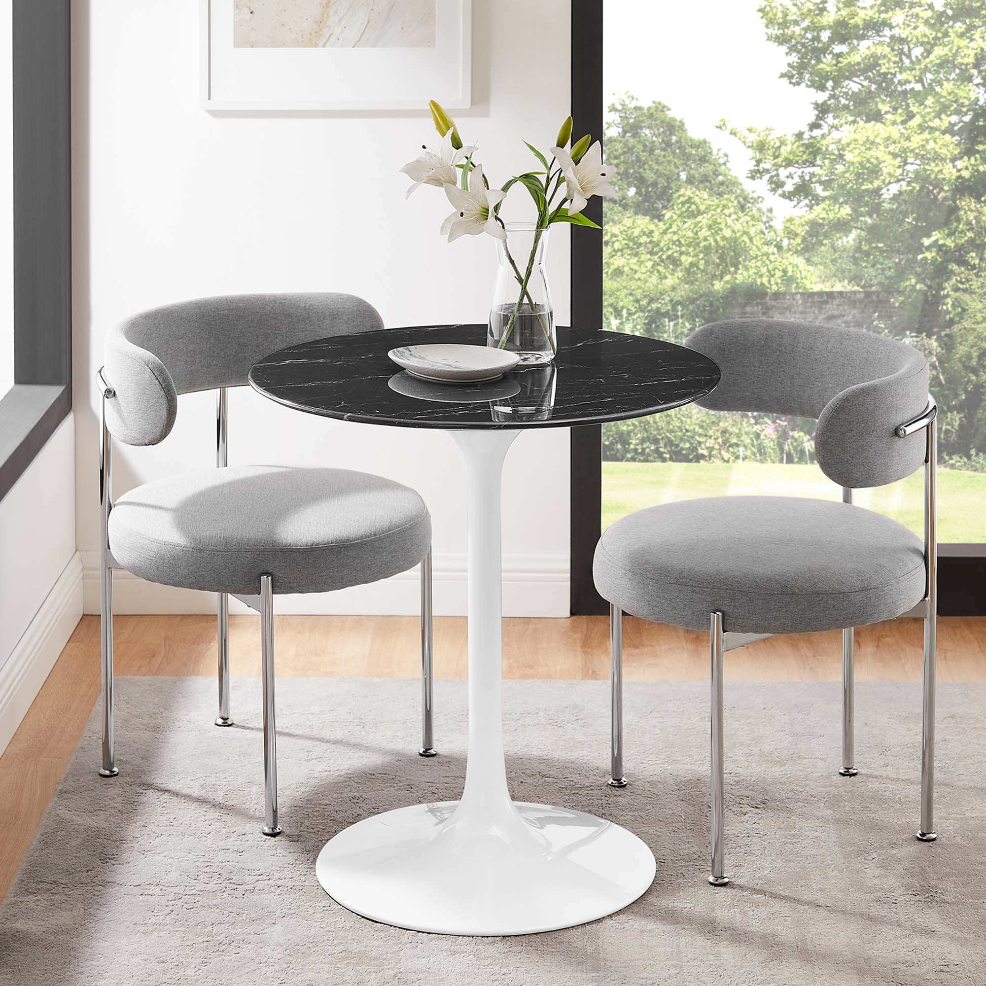 Lippa 28" Round Faux Marble Dining Table by Modway - Best Buy Furniture