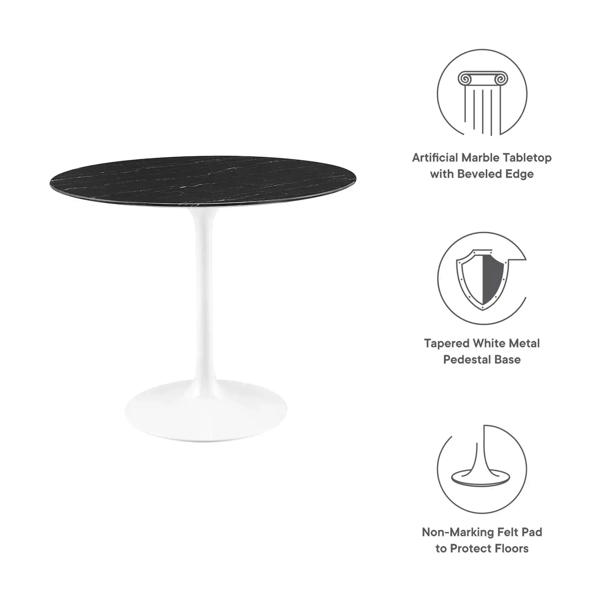 Lippa 36" Round Faux Marble Dining Table by Modway - Best Buy Furniture