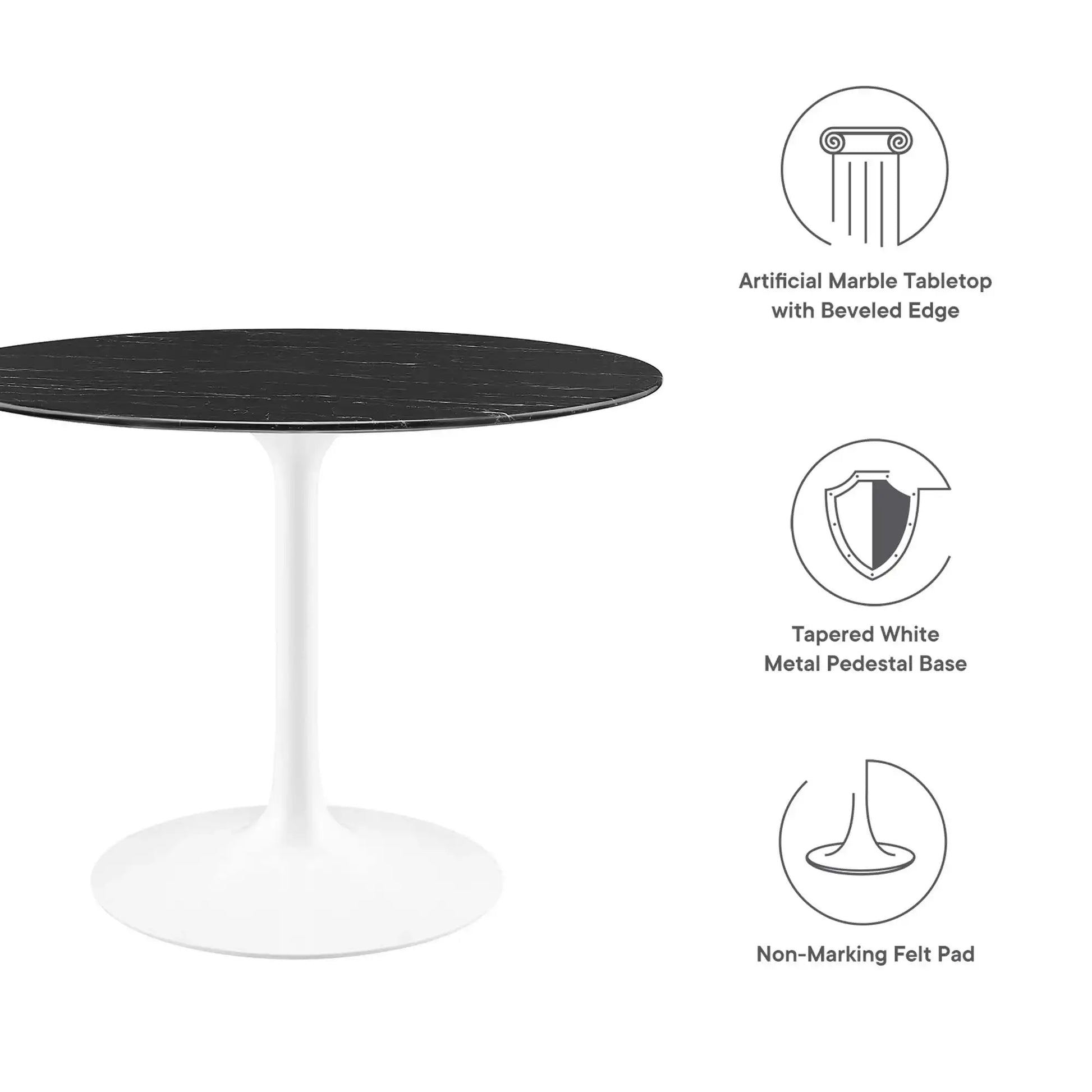 Lippa 40" Round Faux Marble Dining Table by Modway - Best Buy Furniture