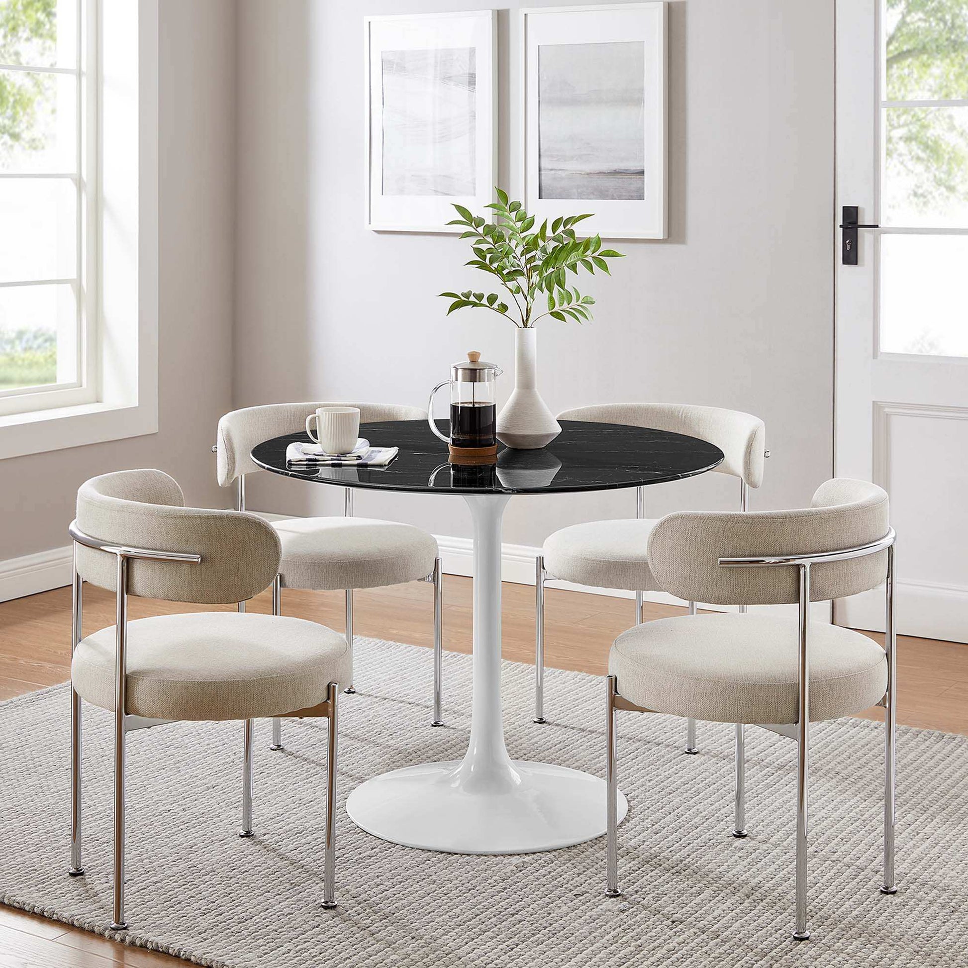 Lippa 40" Round Faux Marble Dining Table by Modway - Best Buy Furniture