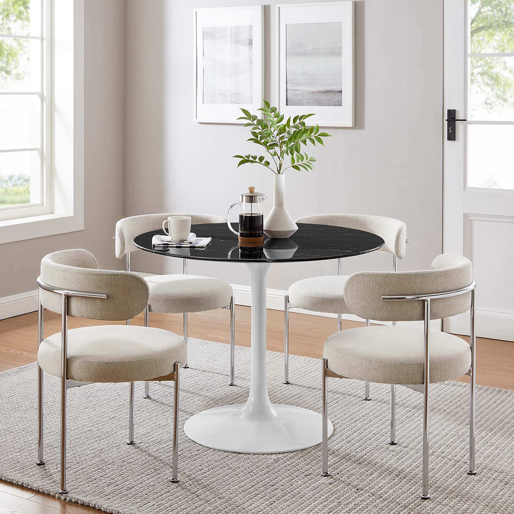 Lippa 40" Round Faux Marble Dining Table by Modway - Best Buy Furniture