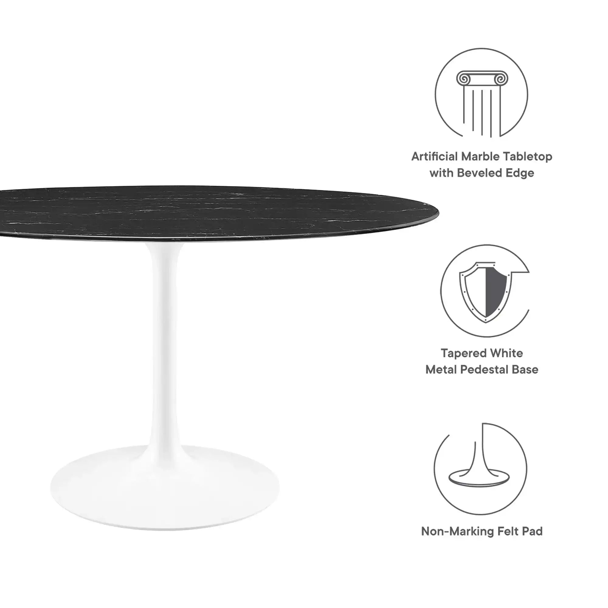 Lippa 54" Oval Faux Marble Dining Table by Modway - Best Buy Furniture