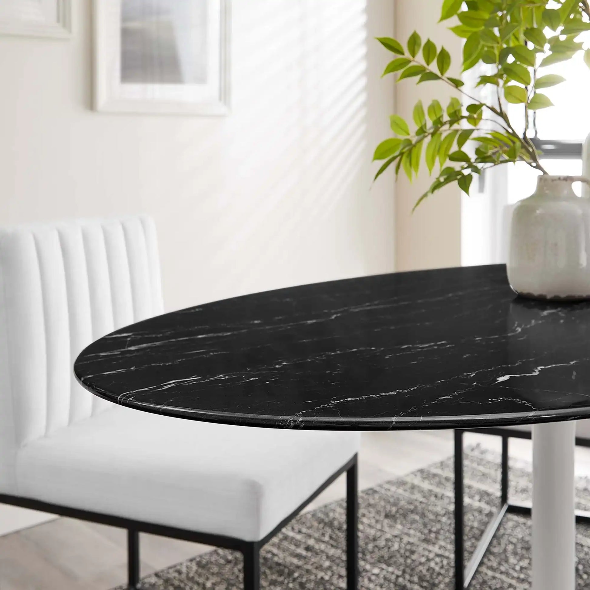 Lippa 54" Oval Faux Marble Dining Table by Modway - Best Buy Furniture
