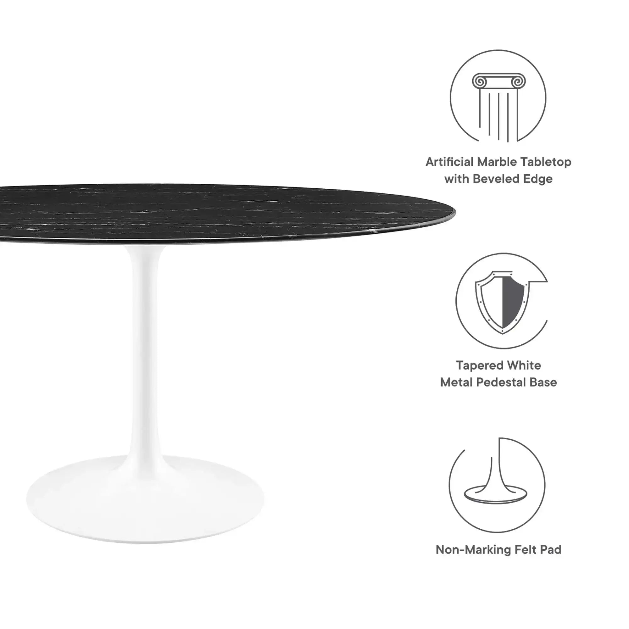Lippa 60" Oval Faux Marble Dining Table by Modway - Best Buy Furniture