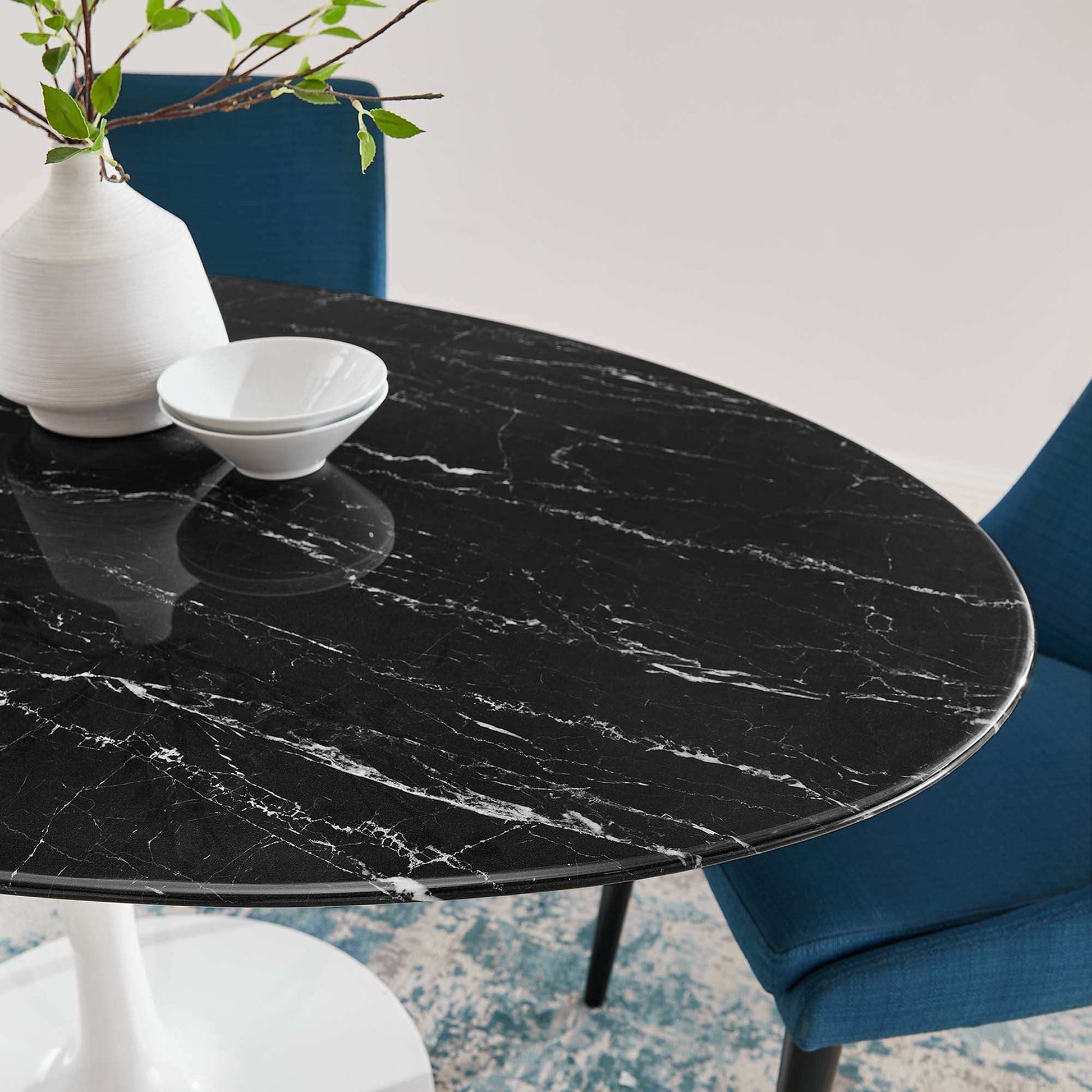 Lippa 60" Oval Faux Marble Dining Table by Modway - Best Buy Furniture
