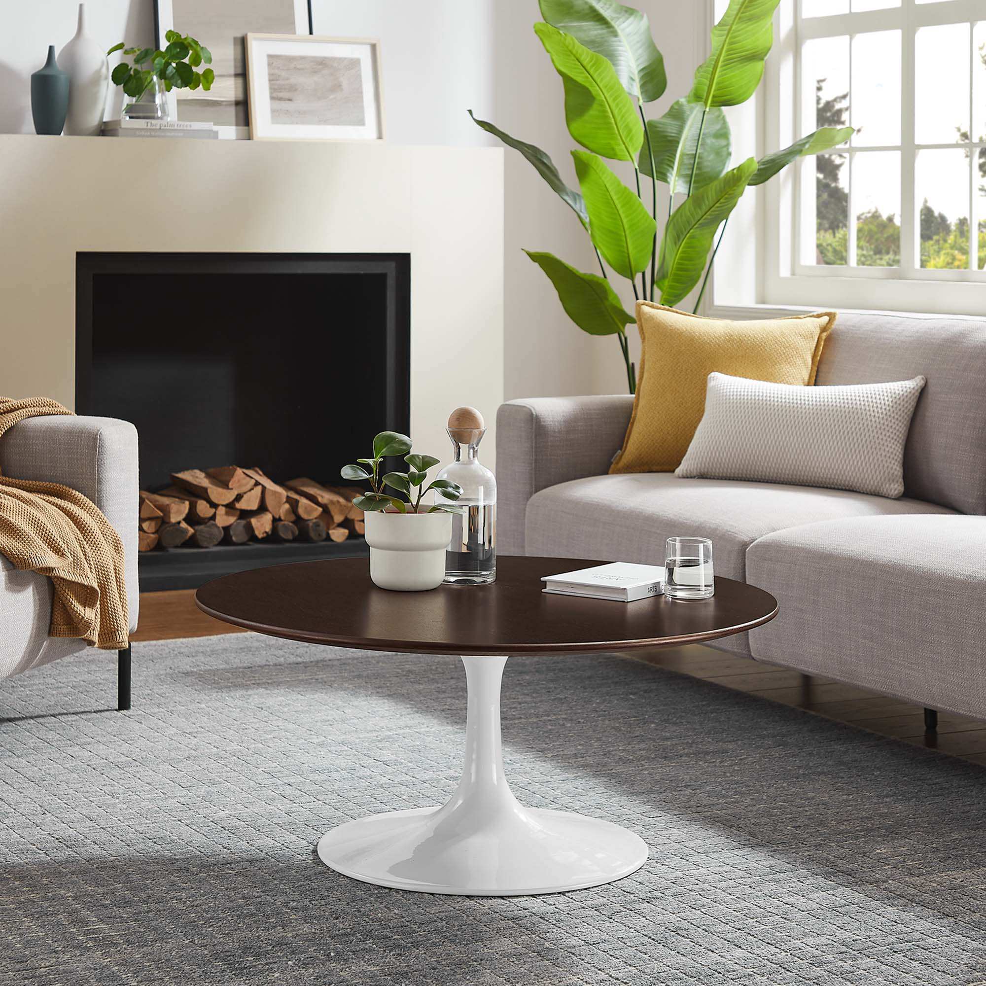 Lippa 36" Round Wood Coffee Table by Modway - Best Buy Furniture