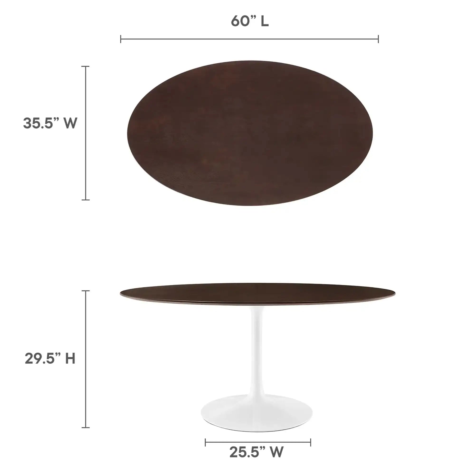 Lippa 60" Oval Cherry Walnut Wood Dining Table by Modway - Best Buy Furniture