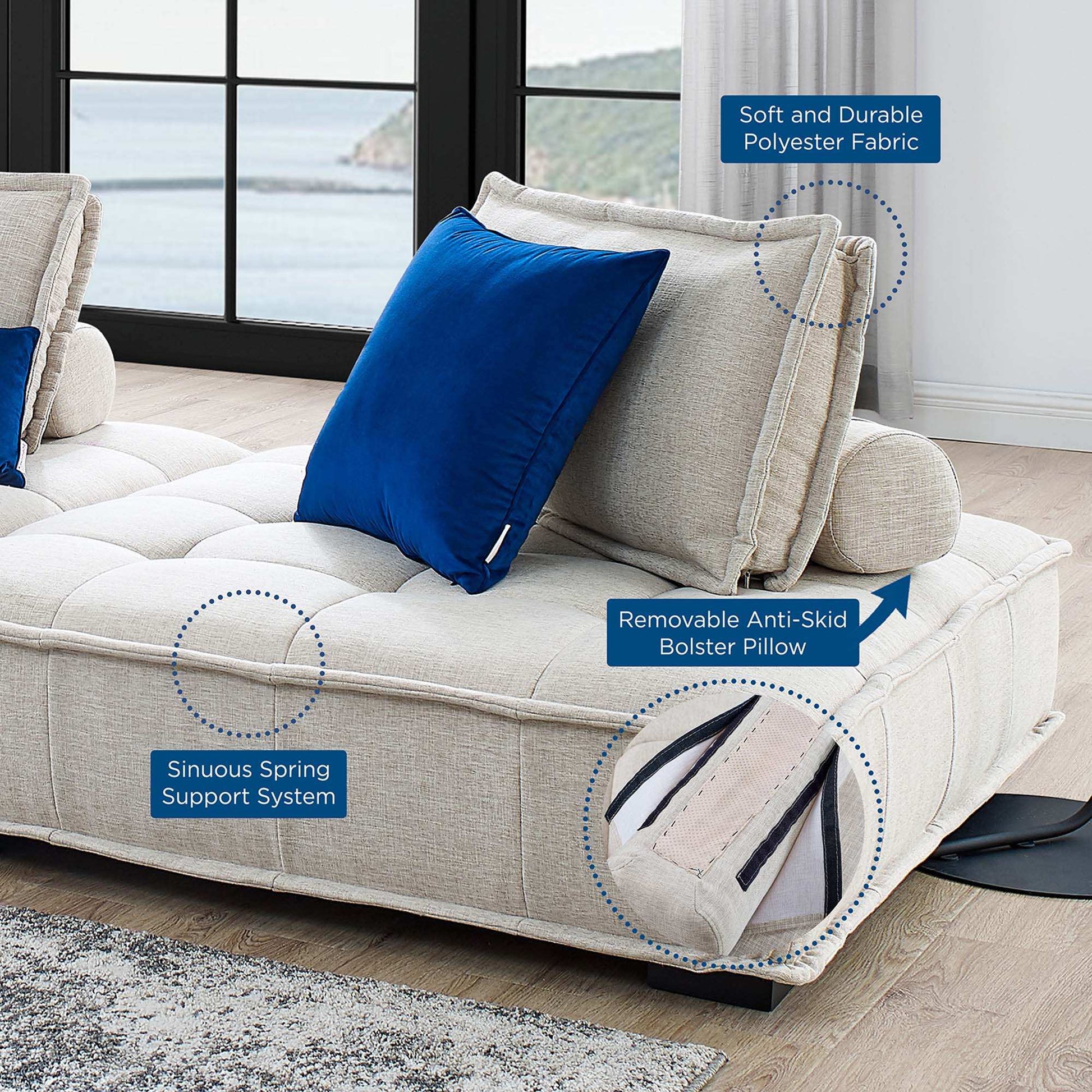 Saunter 2-Piece Tufted Fabric Fabric Loveseat by Modway - Best Buy Furniture