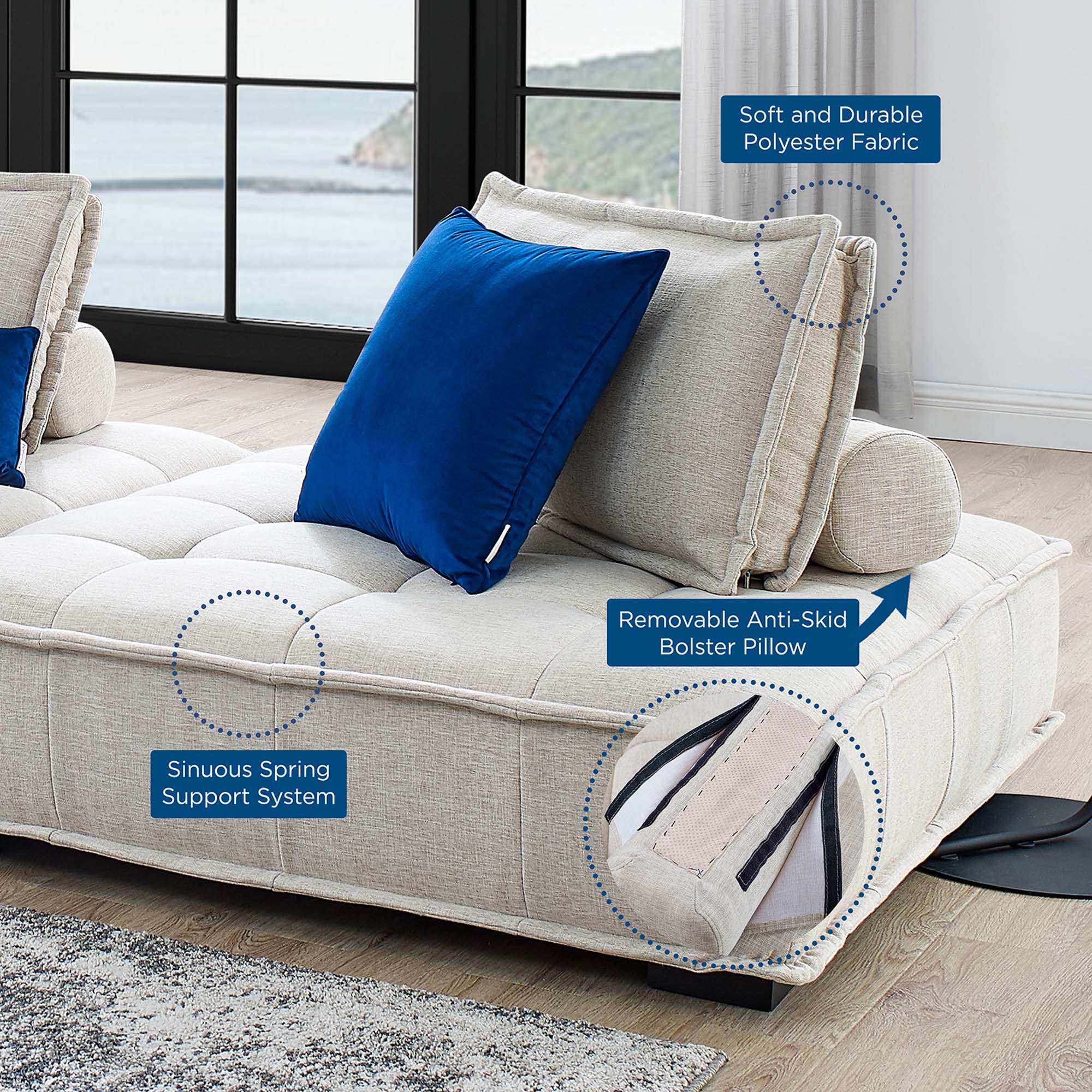 Saunter 2-Piece Tufted Fabric Fabric Loveseat by Modway - Best Buy Furniture