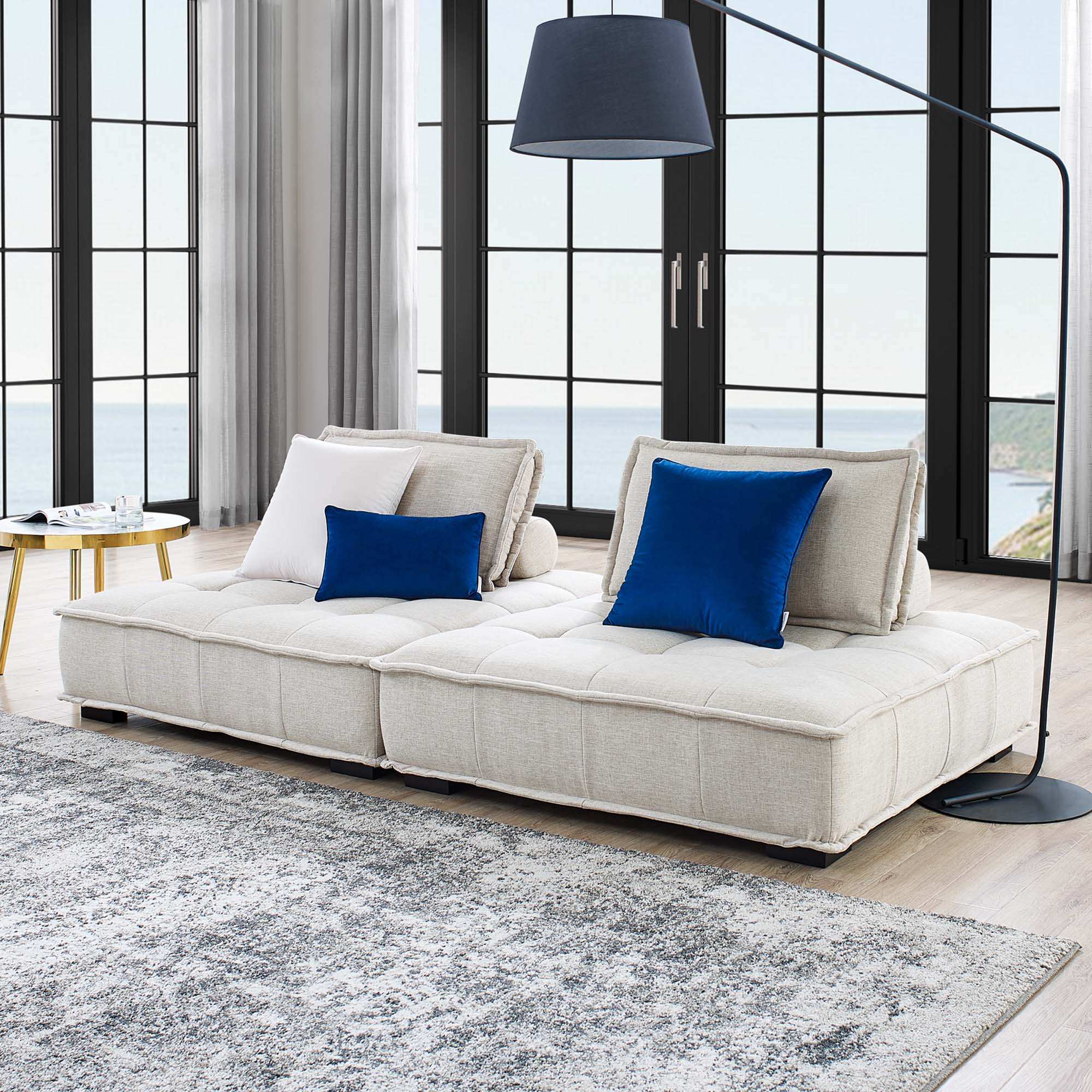 Saunter 2-Piece Tufted Fabric Fabric Loveseat by Modway - Best Buy Furniture
