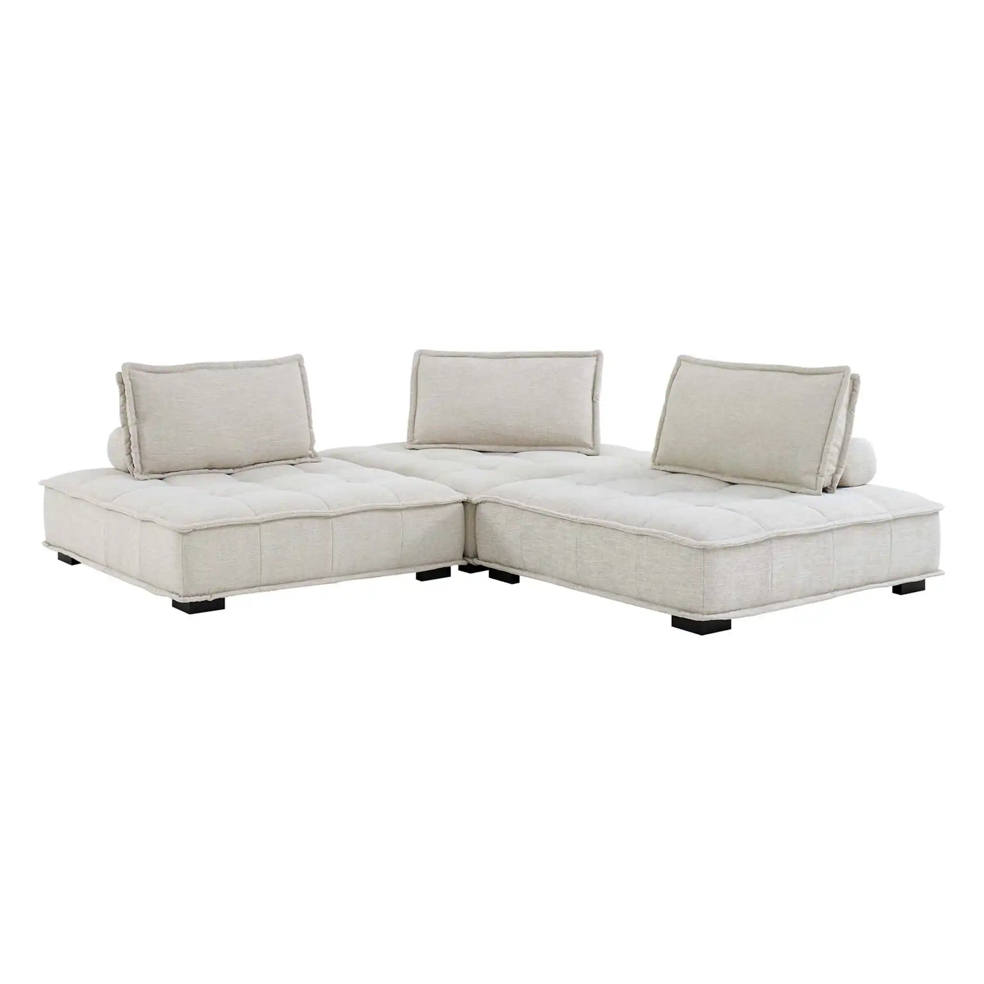 Saunter 3-Piece Tufted Fabric Fabric Sofa by Modway - Best Buy Furniture