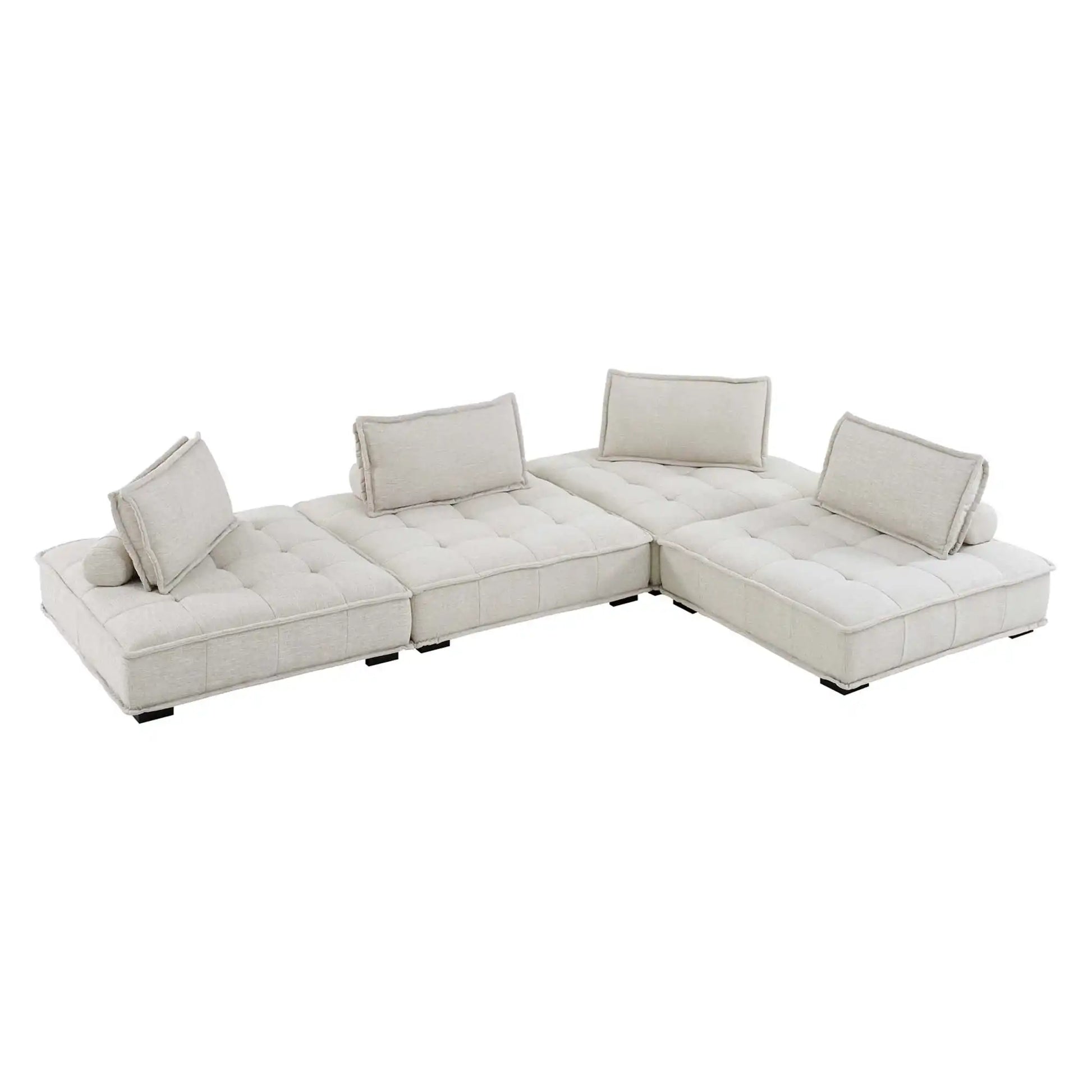 Saunter 4-Piece Tufted Fabric Fabric Sectional Sofa by Modway - Best Buy Furniture